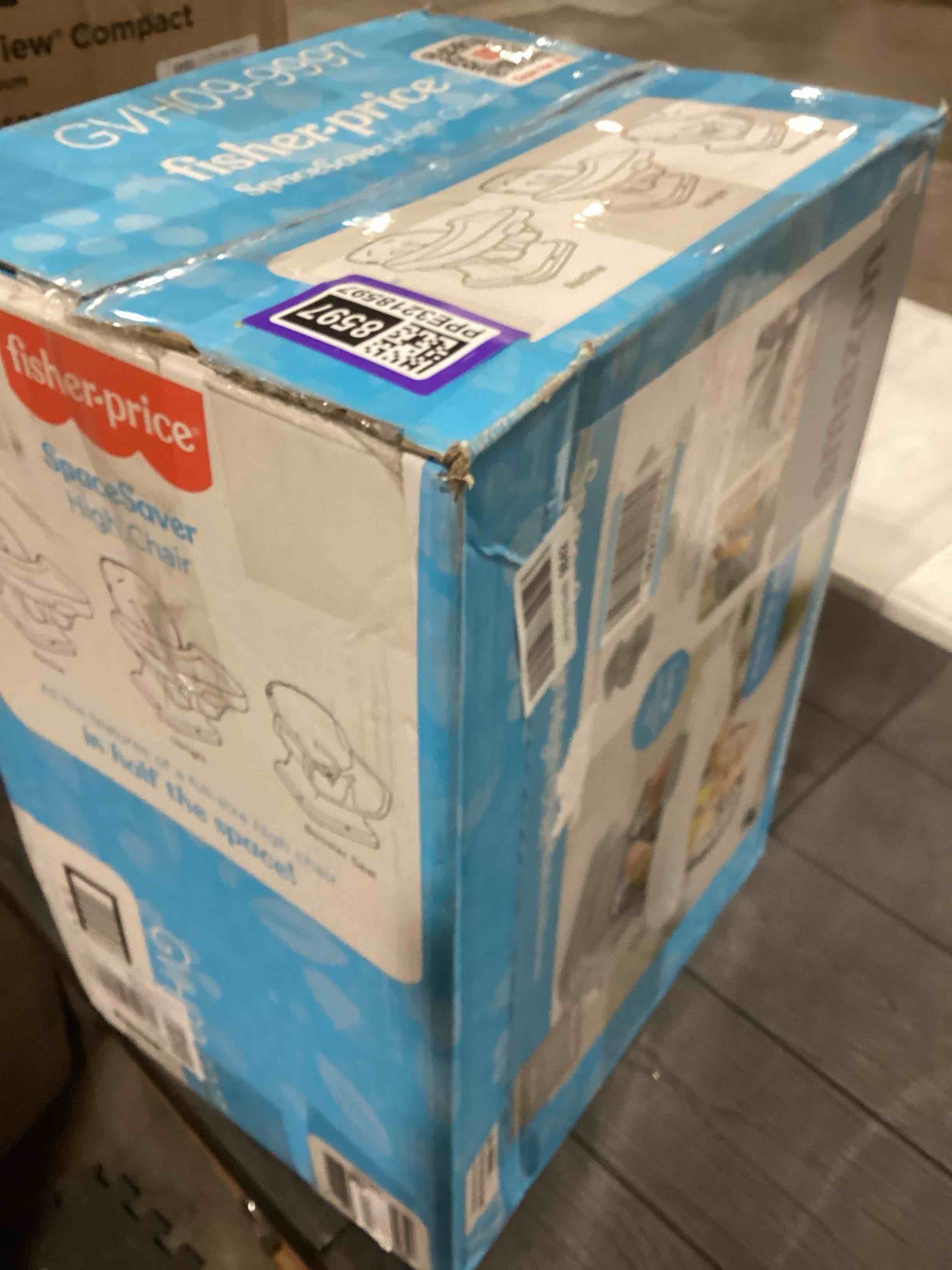 Condition photo showing Good Condition for Fisher-Price Baby Spacesaver Simple Clean High Chair Baby To Toddler Portable Dining Seat With Removable Tray Liner, Pacific Pebble