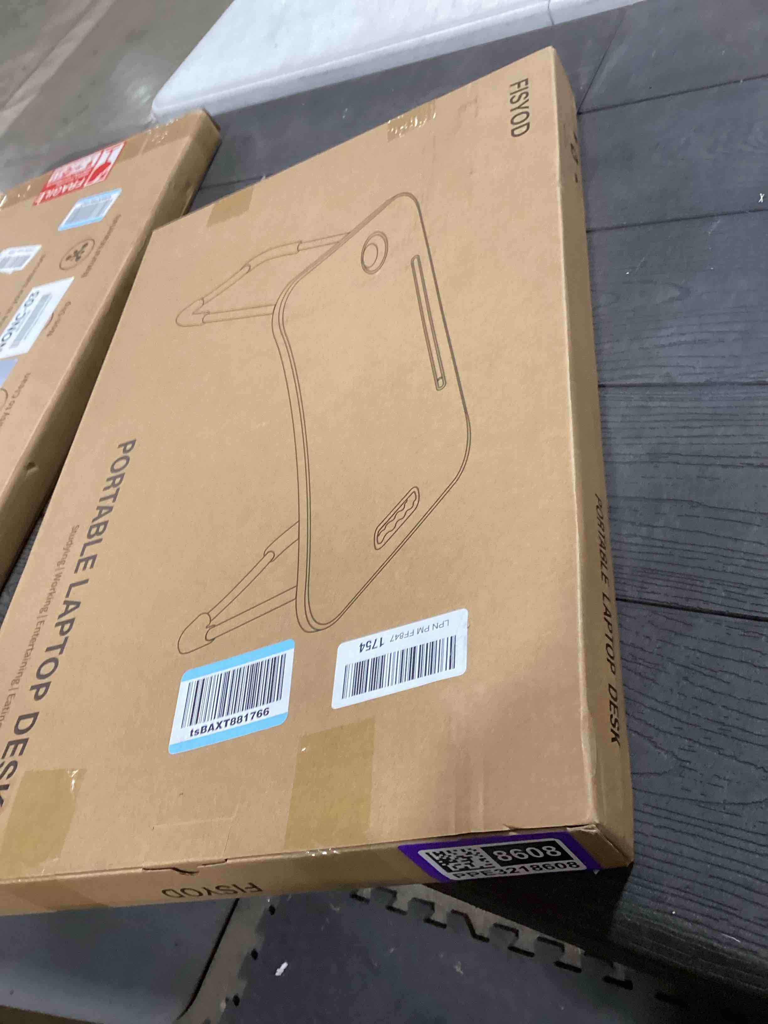 Condition photo showing Good Condition for Foldable Laptop Table, Portable Lap Desk Bed Table Tray, Laptop Stand with Cup Holder & Tablet Slot & Lifting Handle for Working Writing Drawing & Eating (Black)