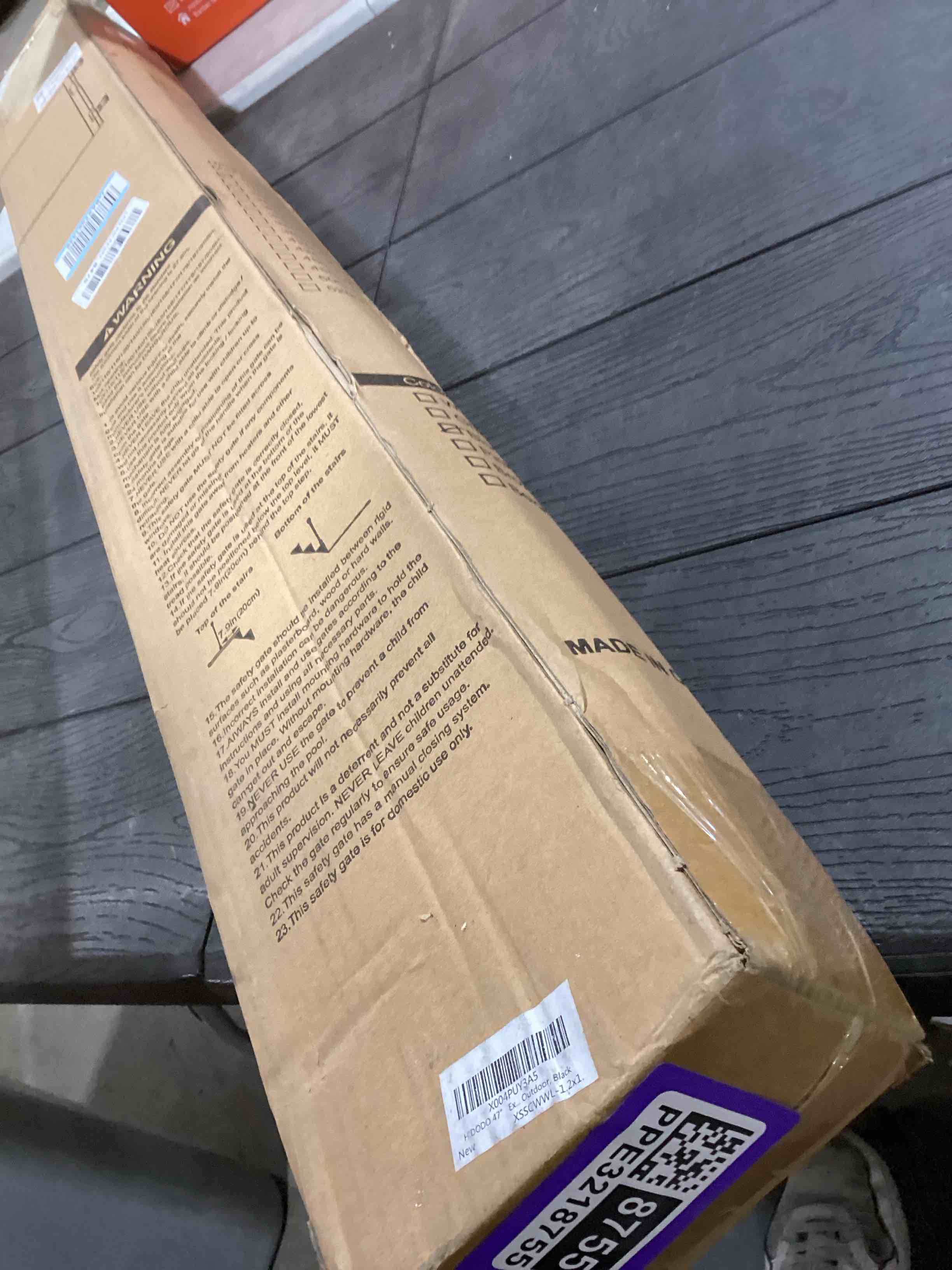 Condition photo showing Good Condition for 47” Extra Tall Retractable Baby Gate, Reinforced Mesh Dog Gate Extends to 59" Wide, Baby Gate for Stairs, Doorways, Hallways, Indoor and Outdoor, Black Black 59"W x 47"H