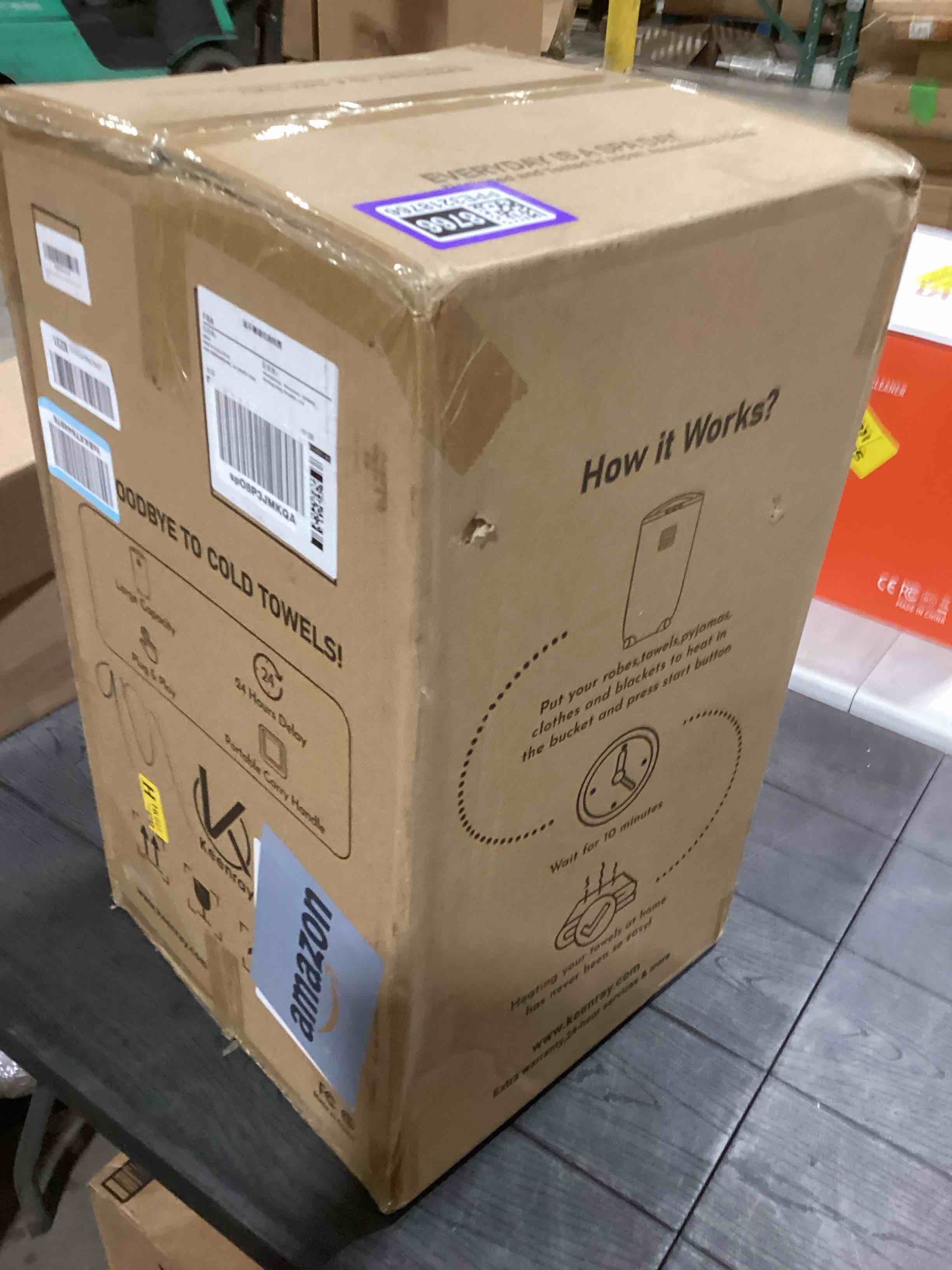 Condition photo showing Good Condition for Keenray Towel Warmer for Bathroom, Luxury Towel Warmer Bucket with Timer, LED Display for Time and Temperature, Delay Time Up to 24 Hours, Child Lock, Hot Towel Heater, Gifts for Mom,Dad,Him,Her Silver Grey