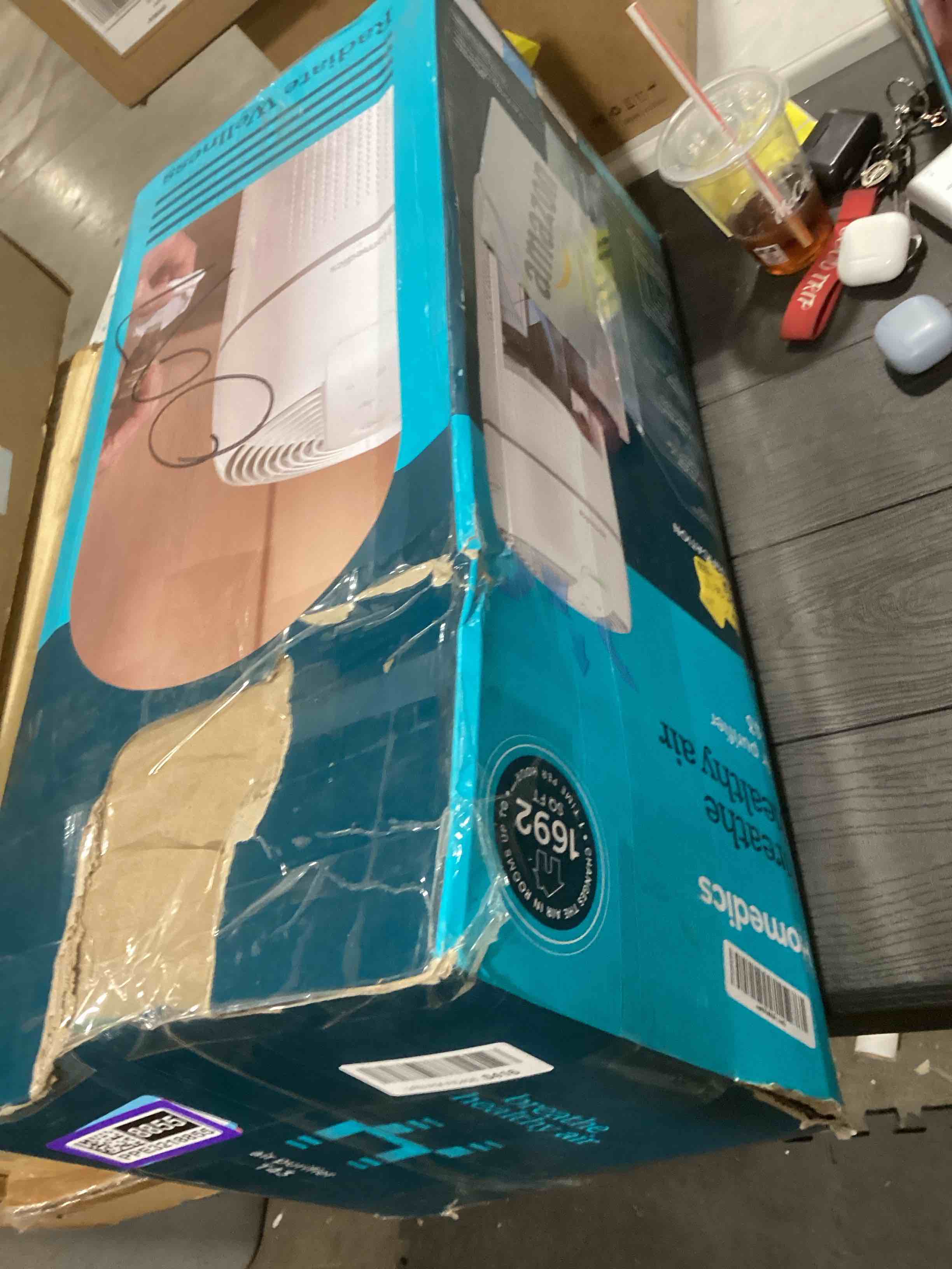 Condition photo showing As Is for Homedics Air Purifier, 4-in-1 Tower for Extra Large Rooms up to 1,692 Square Feet, 99% HEPA-Type Filtration for Smoke, Allergens, Pollutants, Dust and Pet Dander with UV-C Technology Extra Large AIR_PURIFIER