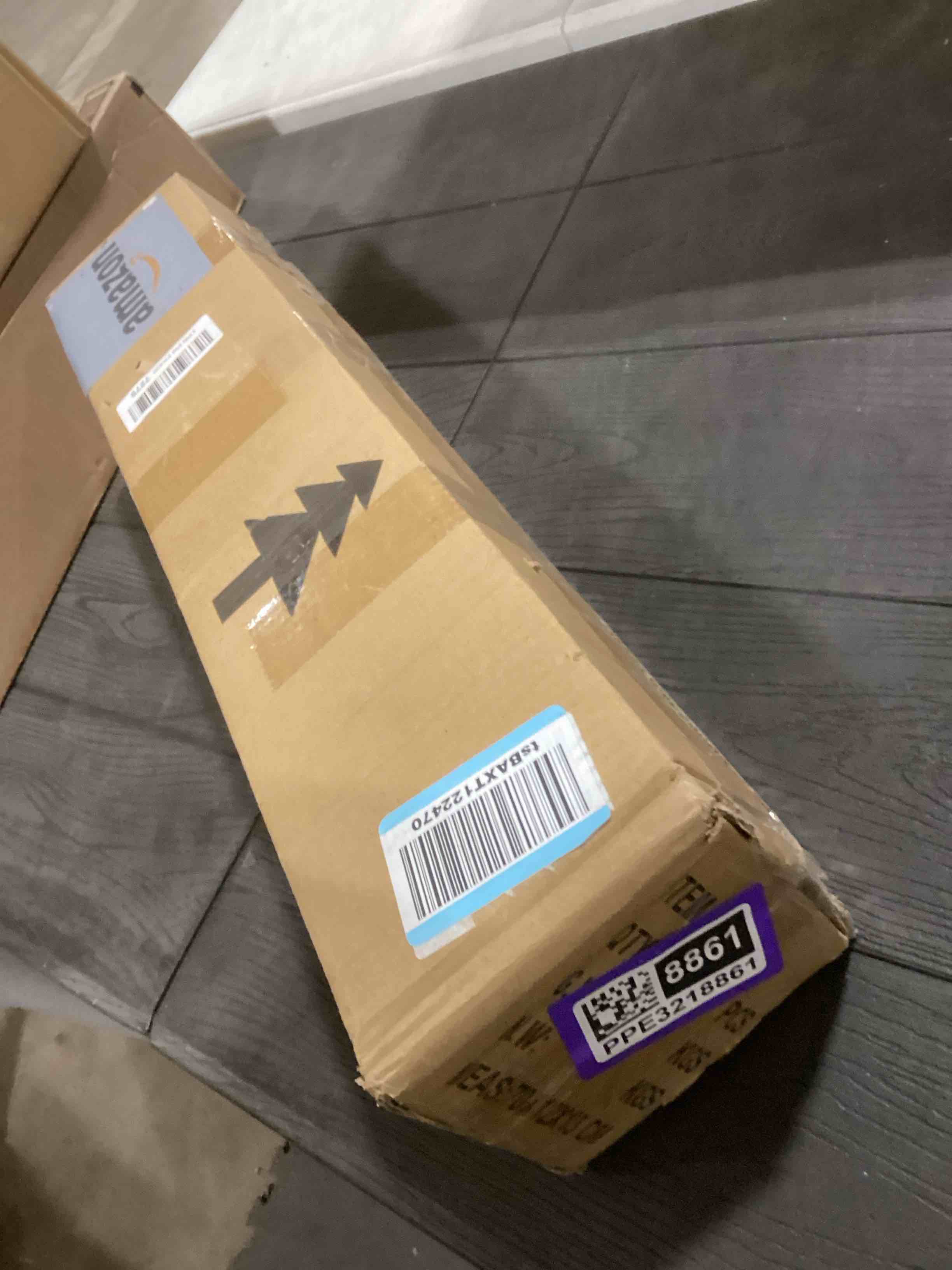 Condition photo showing As Is for Pink Christmas Tree, 4FT Christmas Tree with Metal Stand, Artificial Pink Tree with 300 Branch Tips, Easy Assembly, for Indoor Outdoor Holiday Decoration Pink2