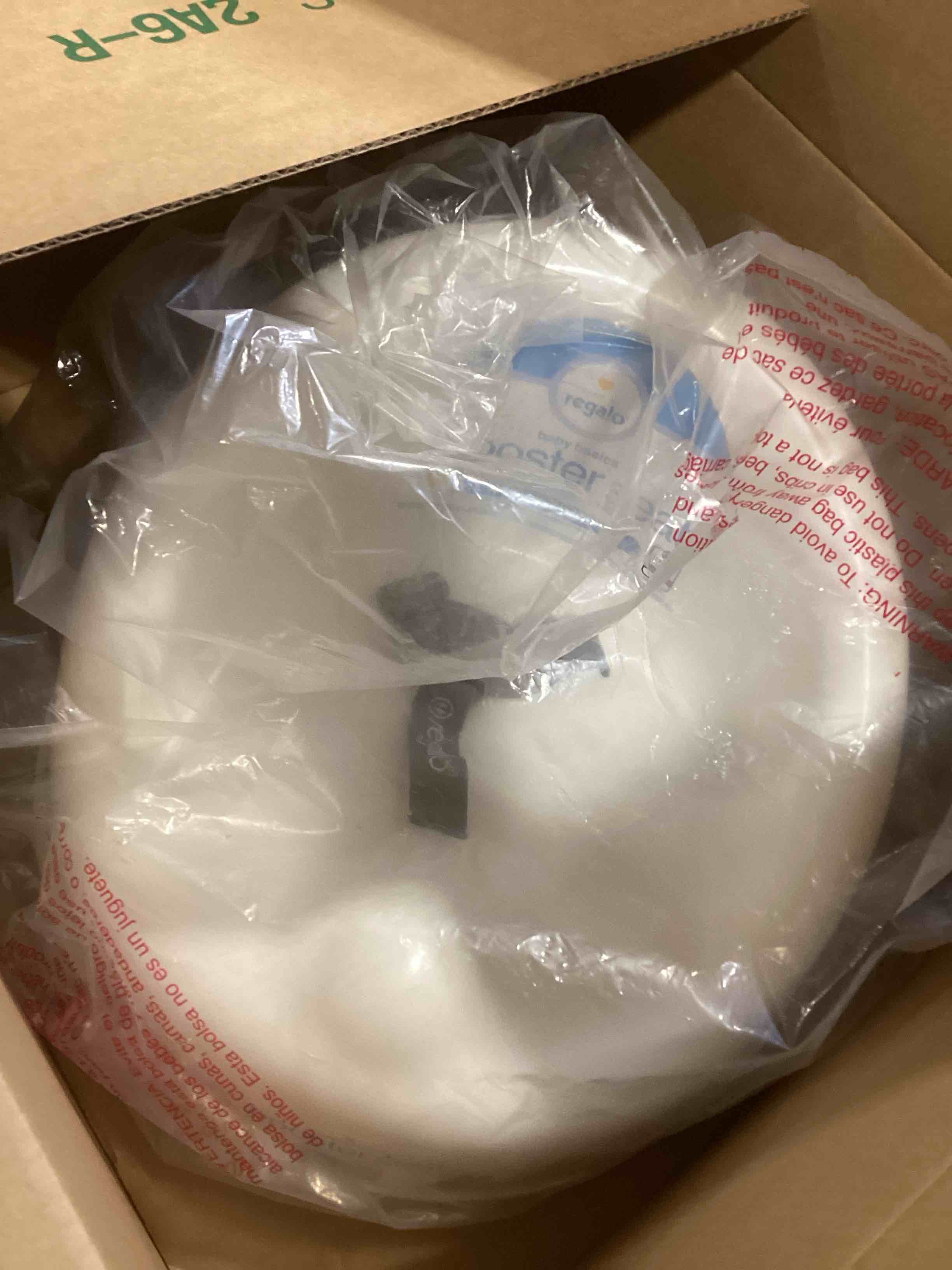 regalo baby basics™ booster seat, white, three-point safety harness, easily wipeable, sturdy & durab