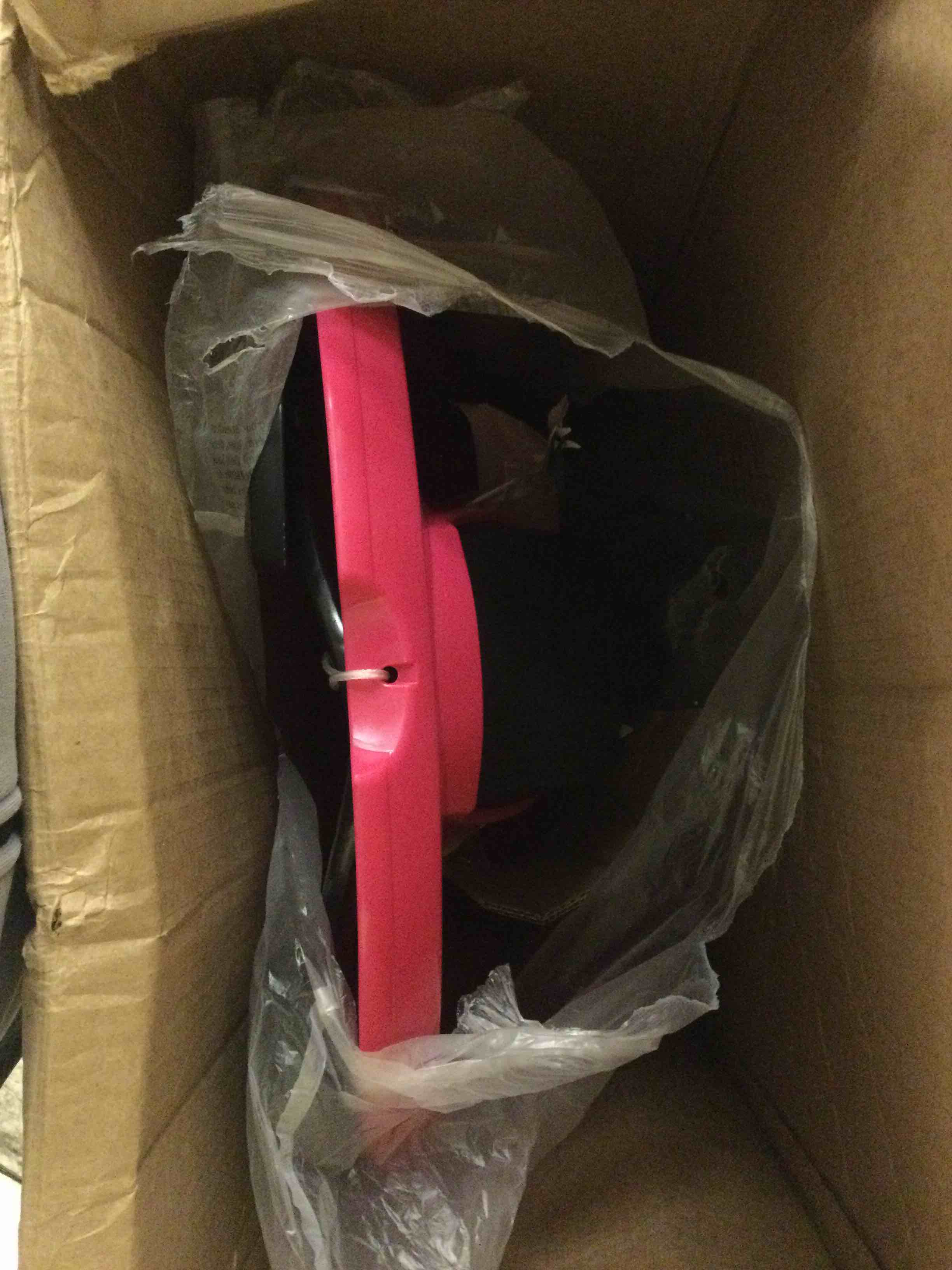 Condition photo showing Good Condition for Snow Sled for Kids, Adults - Toboggan Sled, Easy Turning Steering Wheel, Anti-Slip Seat, Pull Up Brake, Durable Plastic Sled, Lightweight, Snow Sleds, Age 3+ 260 lbs Monster Pink Snow Sled