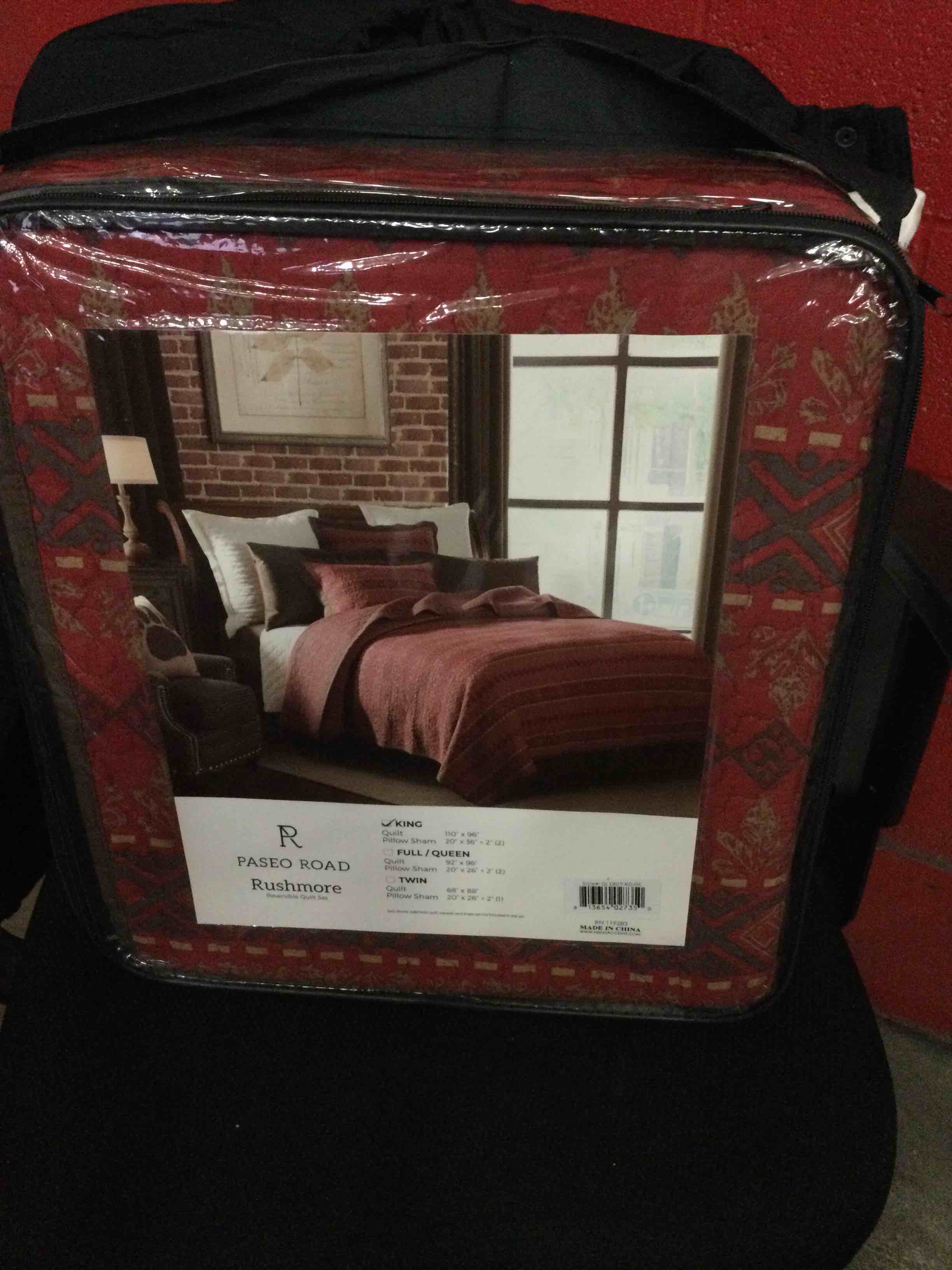 Condition photo showing New/Like New for paseo road by hiend accents king | rushmore 3 piece quilt set with pillow shams, super queen king, cotton reversible luxury bedding, southwestern rustic style bed set, 1 quilt and 2 pillowcases