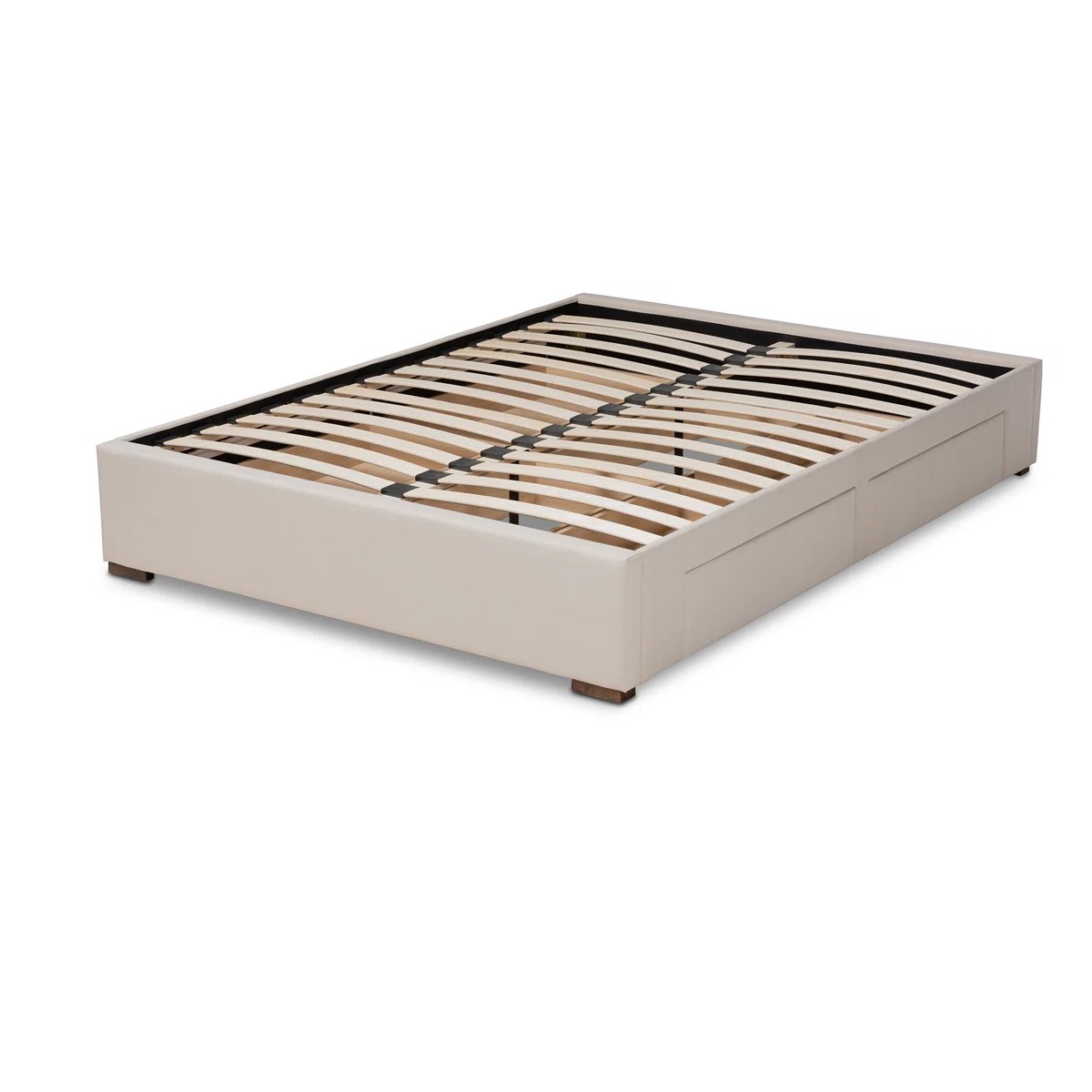  ( incomplete box 2 of 2 )) Hassell Modern and Contemporary Fabric Upholstered 4-Drawer Platform Storage Bed Frame