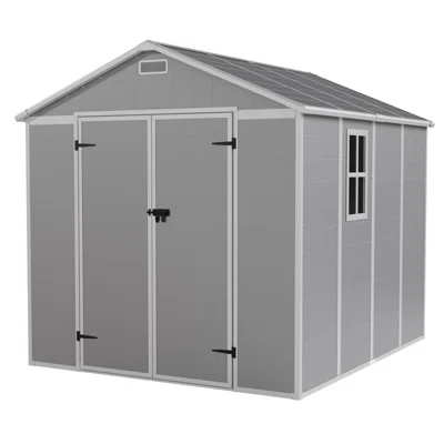 (INCOMPLETE) 8’ × 8’ Outdoor Resin Storage Shed With Floor