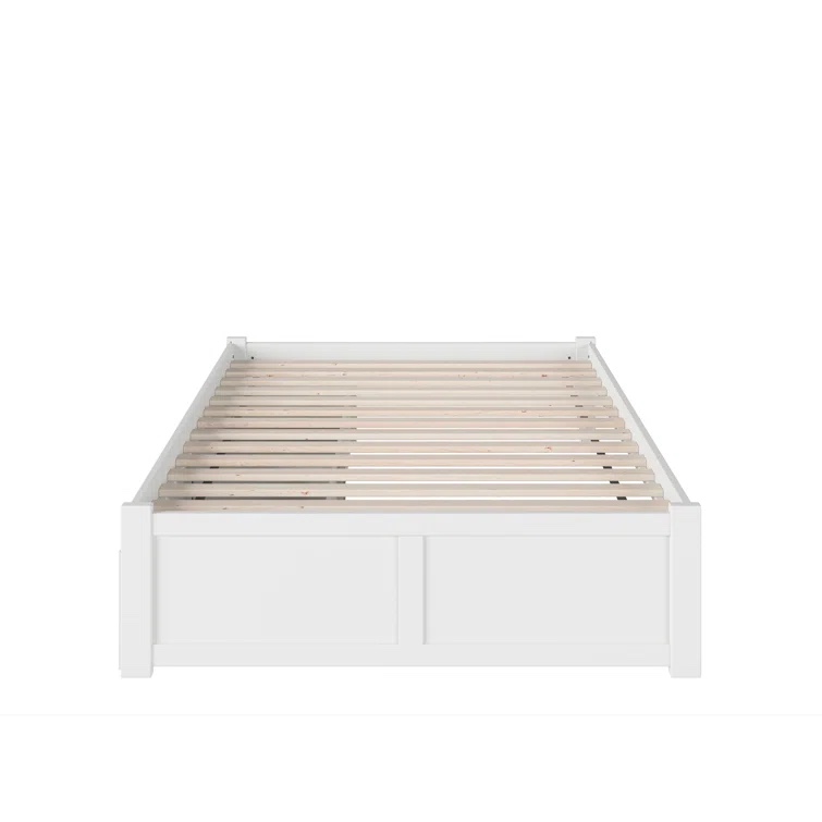  ( incomplete only 1 box ) Concorde Solid Wood Storage Platform Bed with Footboard and Under Bed Drawers Size: Twin, Color: White