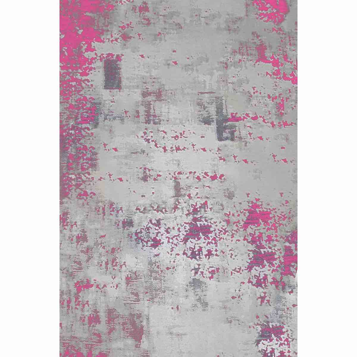 Charon Abstract Machine Made Flatweave Polyester Area Rug in Gray/Pink 7’2 x4’9” 