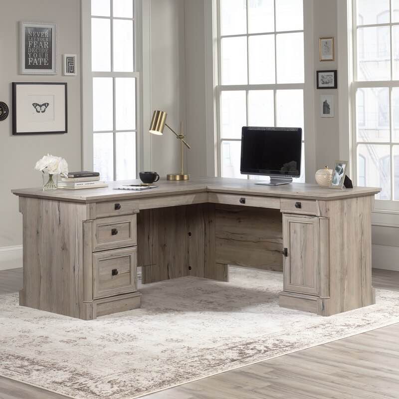 Orviston L-Shape Computer Desk-Split oak ( incomplete box 2 of 2 ) 