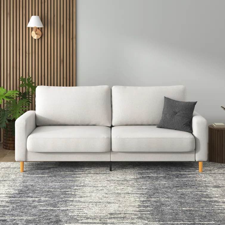33.1"H x 76.38"W x 31.9"D Brinnlee 76.7" Square Arm Upholstered Contemporary Modern Sofa ( incomplete only 1 box ) 