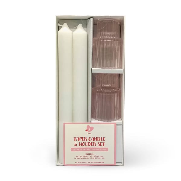 Bullseye's Playground Valentine's Day Taper Candles With Holder Set, 6 Pack, Assortment Colors 