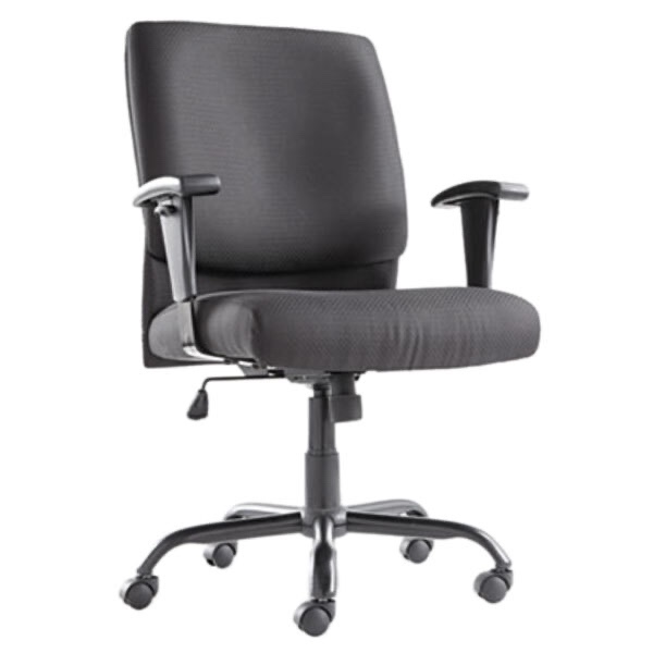 OIF Big and Tall Mid-Back Swivel/Tilt Chair  Fabric  Black