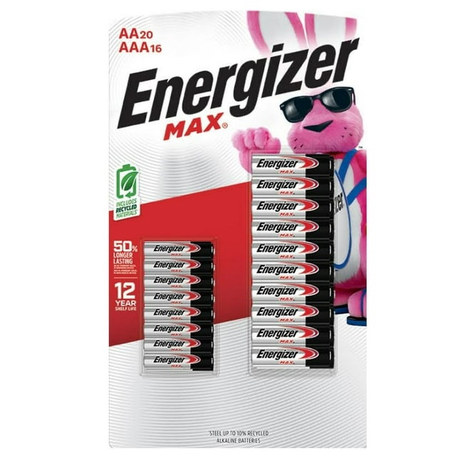 Energizer MAX Alkaline 20 AA + 16 AAA Batteries Combo Pack(incomplete missing pieces)