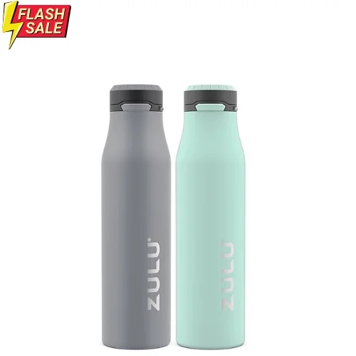 zulu 26 oz. stainless insulated water bottle  2 pack (assorted colors)