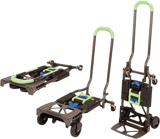 cosco shifter multi-position folding hand truck and cart, 300 lb. weight capacity, green, 12222pbg1e