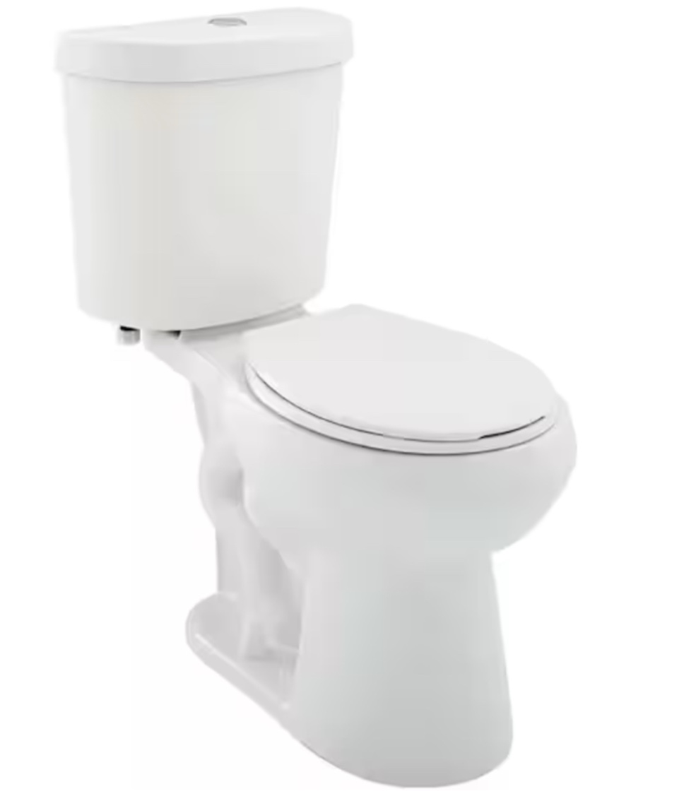 12 in. Rough in 2-Piece 1.1 GPF/1.6 GPF Dual Flush Round Toilet in White Seat Included(incomplete seat only)