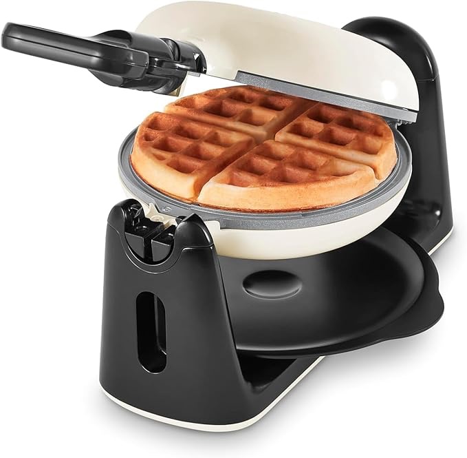 DASH Flip Belgian Waffle Maker With Ceramic Coating for Individual 1" Thick Waffles 