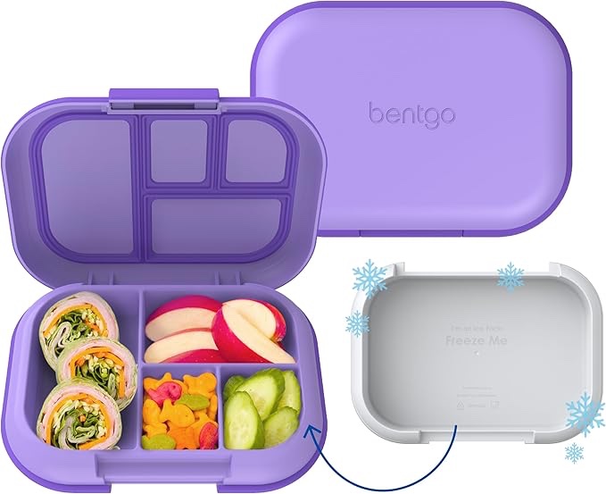 bentgo kids chill lunch & snack box with removable ice pack  purple