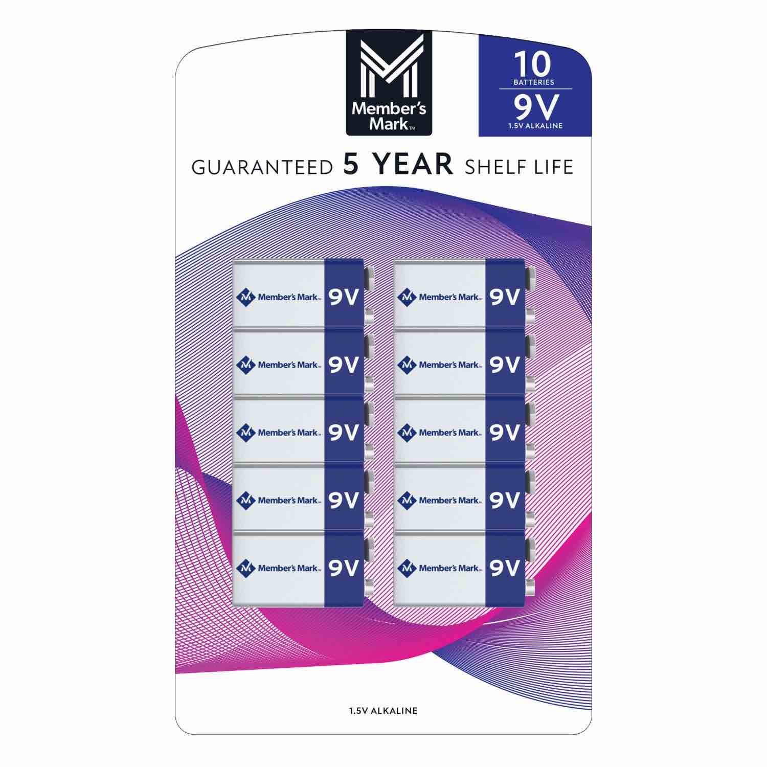 Member's Mark Alkaline 9V Batteries, 10 Pack(incomplete)