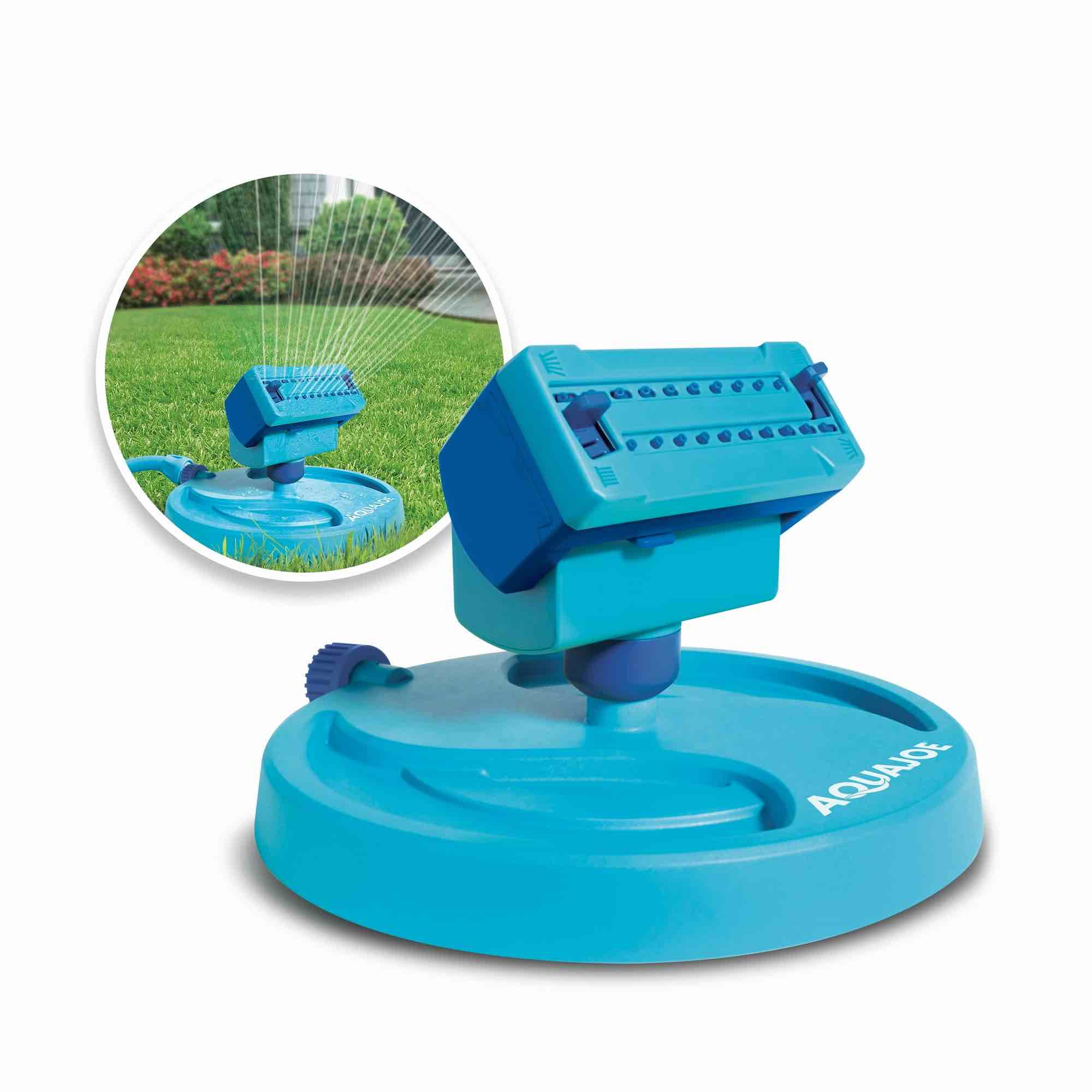 Aqua Joe Mini Gear-Driven Oscillating Sprinkler on Sled Base  Customizable Coverage  4 250 Sq. ft. Max Coverage