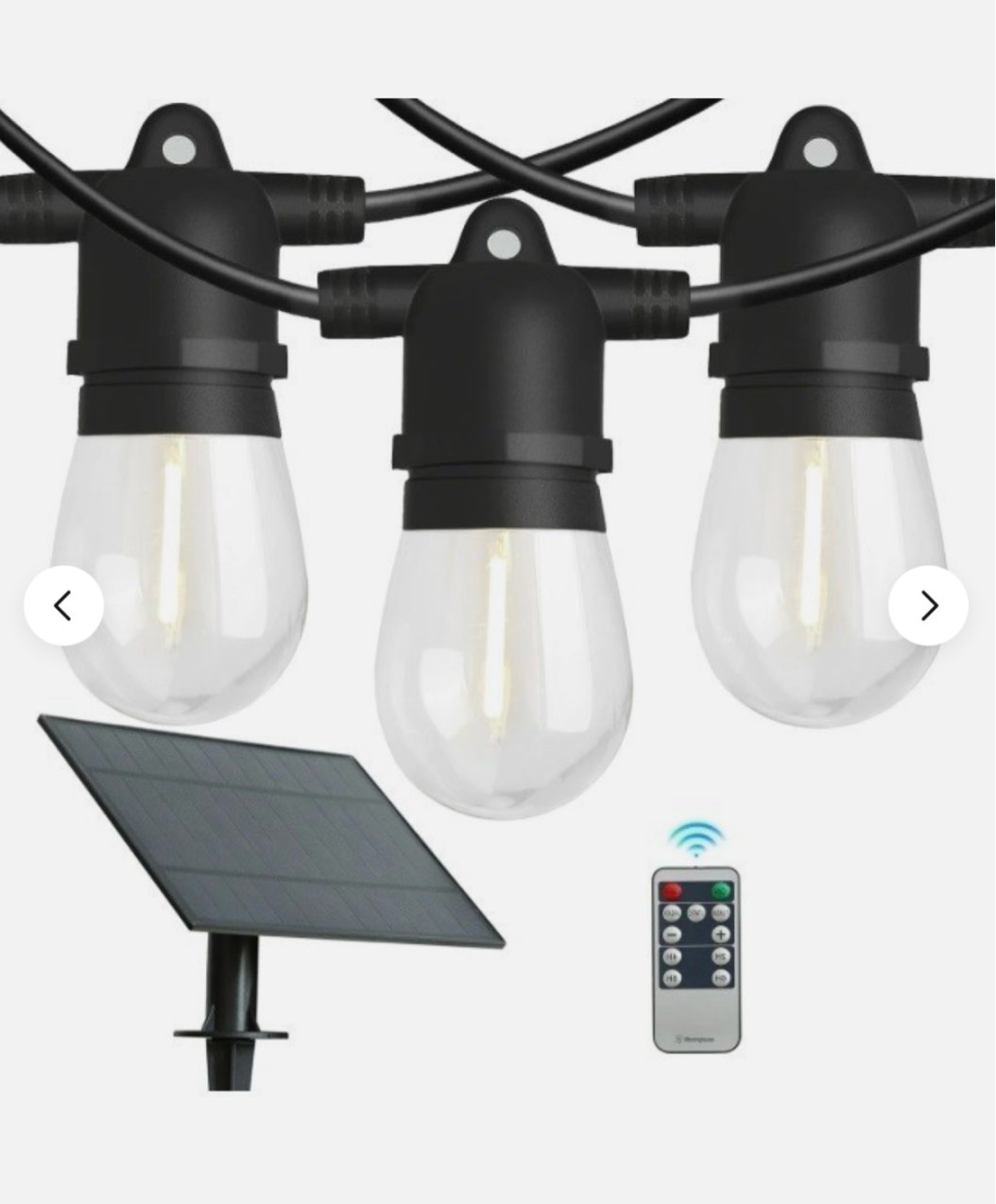 Westinghouse 15-Light 36 ft. Outdoor Solar Integrated LED Edison String -Light