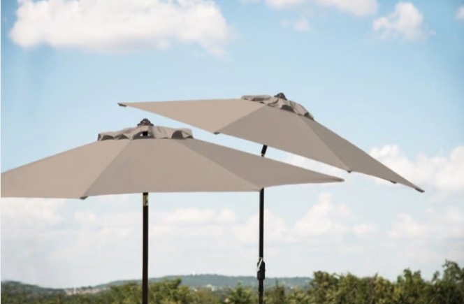 beige outdoor patio umbrella 