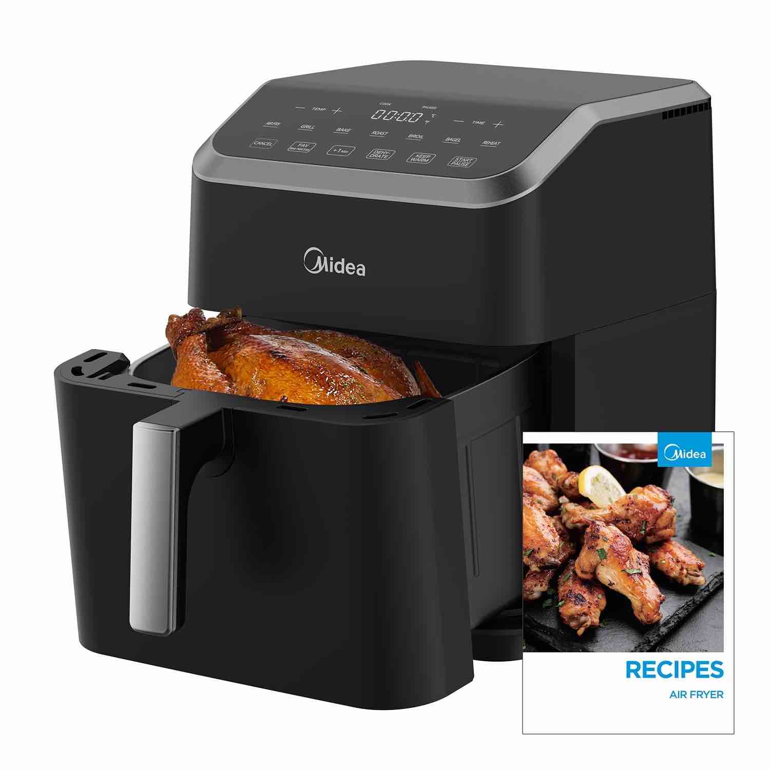 Midea 7.8 Qt Air fryer with Heat Express Technology, 9-in-1 Programs, MAD70109APK, New