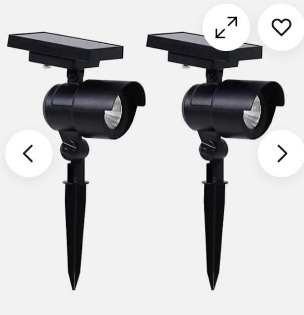 Member's Mark 2-Piece LED Solar Spot Lights - Matte Black