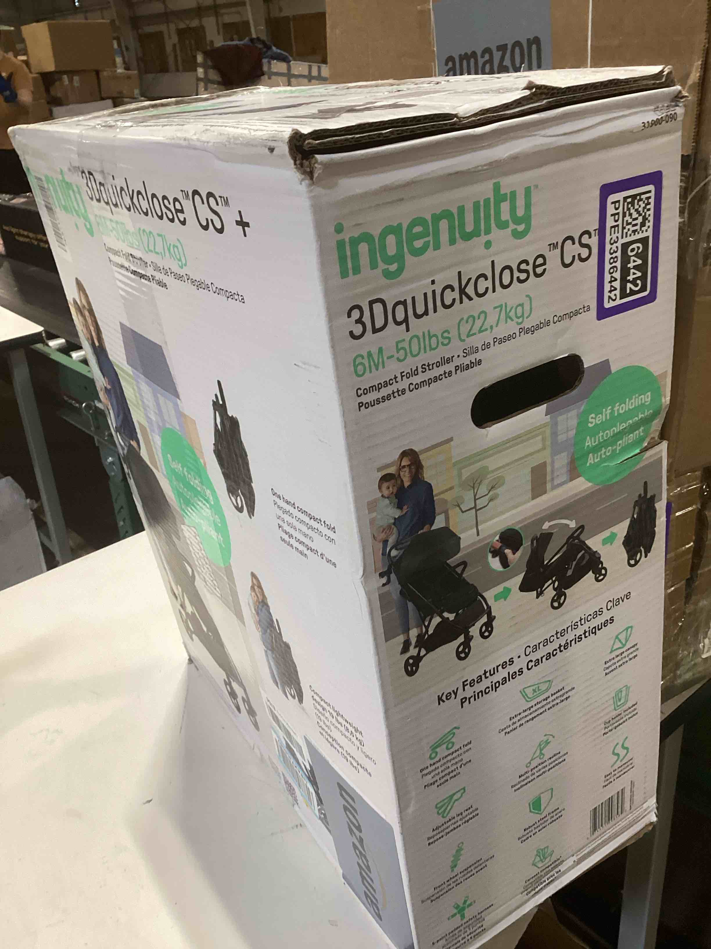 Condition photo showing Good Condition for Summer Infant Ingenuity 3Dquickclose CS+ Compact Fold Stroller – Lightweight Stroller with Oversized Canopy, Extra-Large Storage and Compact Fold, Black