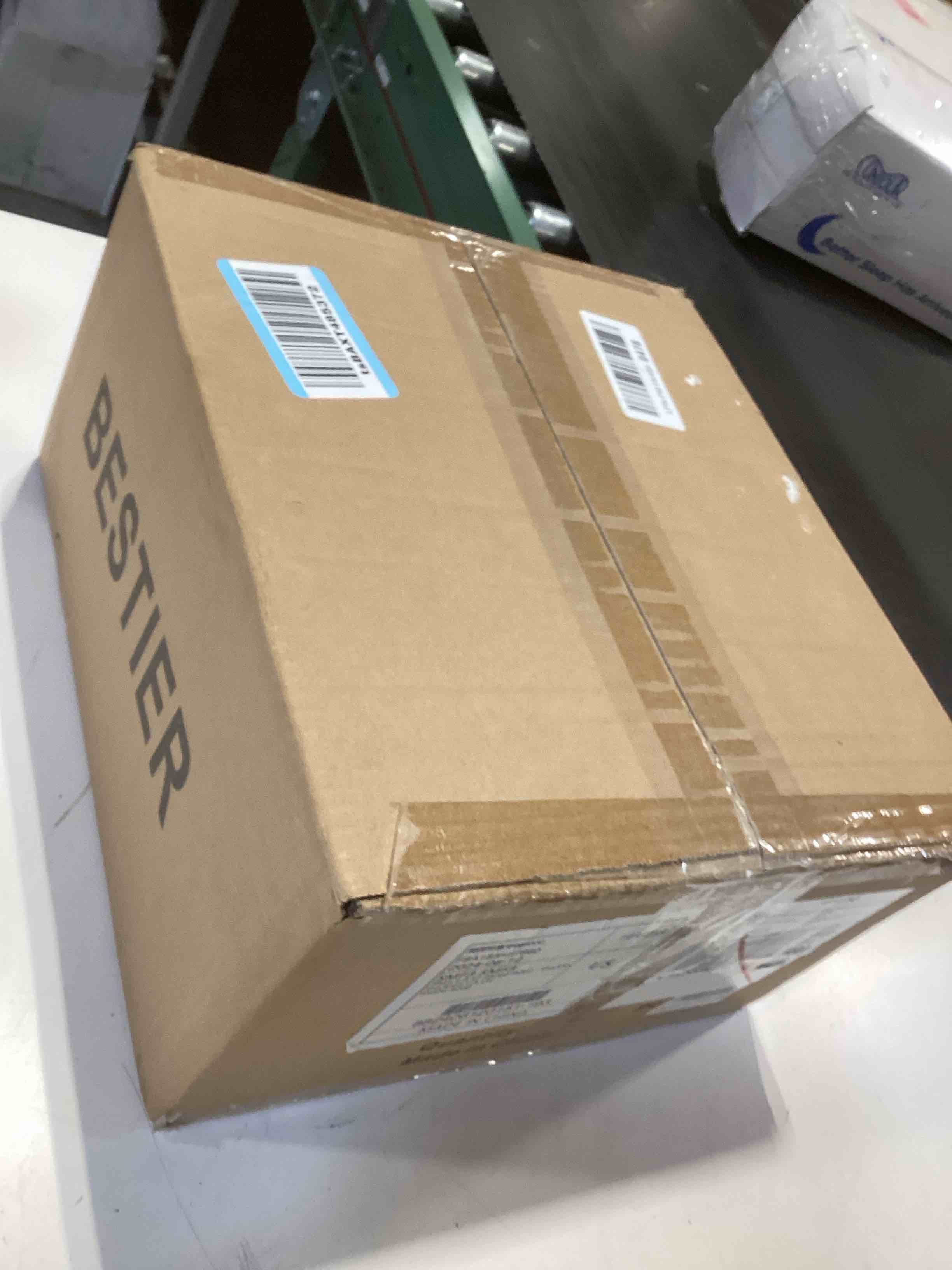 Condition photo showing Good Condition for Bestier Chrome Modern Crystal Square Raindrop Chandelier Lighting Flush Mount LED Ceiling Light Fixture Pendant Lamp for Dining Room Bathroom Bedroom Livingroom 4 GU10 Bulbs Required 12" Wide 20" High W12" x H20"