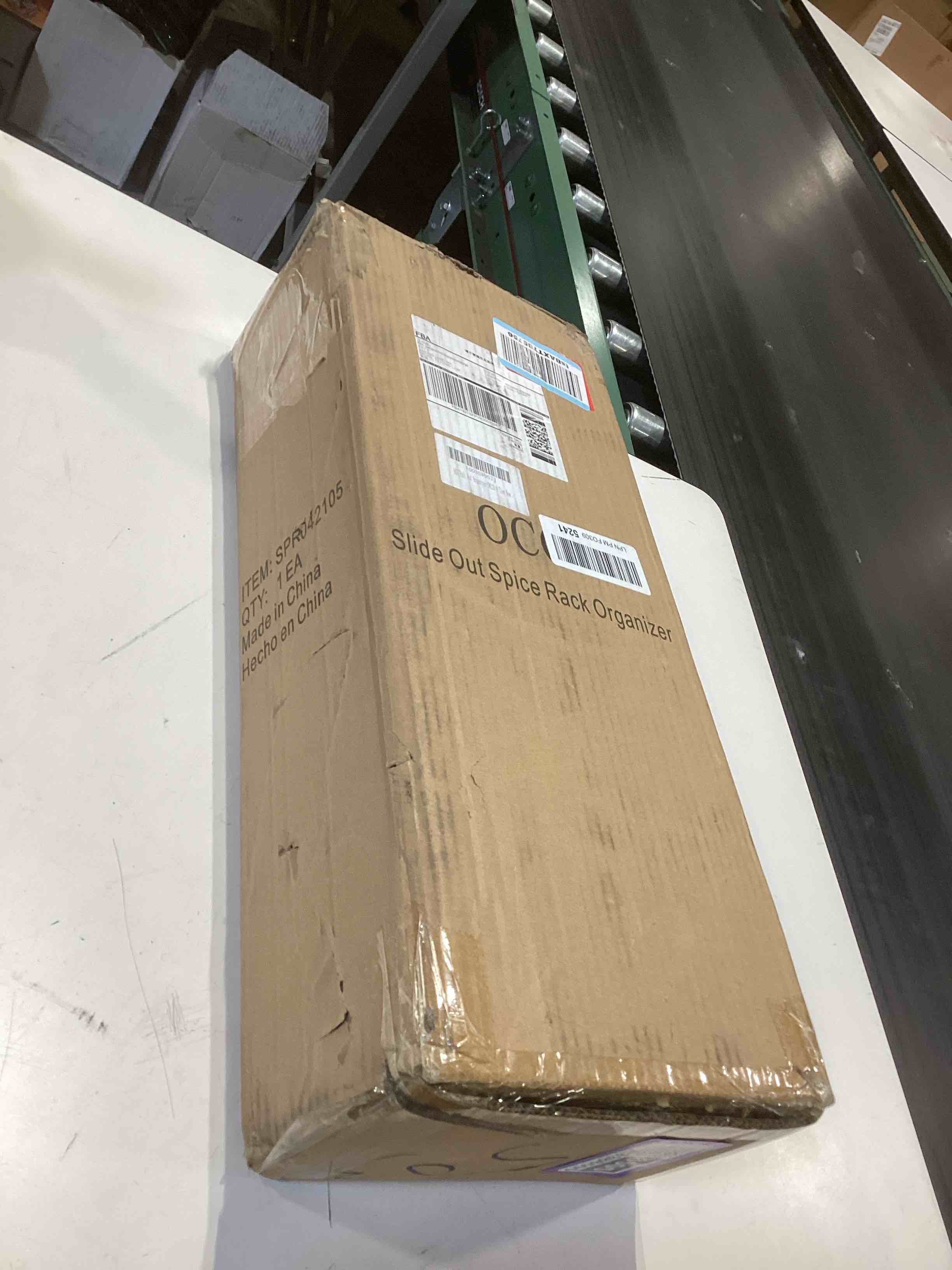 Condition photo showing Good Condition for OCG 4-Tier Pull Out Kitchen Cabinet Spice Rack Holder Shelves (5" W x 21" D), Slide Out Slim Storage Wire Baskets for Storage Organization, Narrow Pull Out Storage for Narrow Space 5" W x 21" D Wood