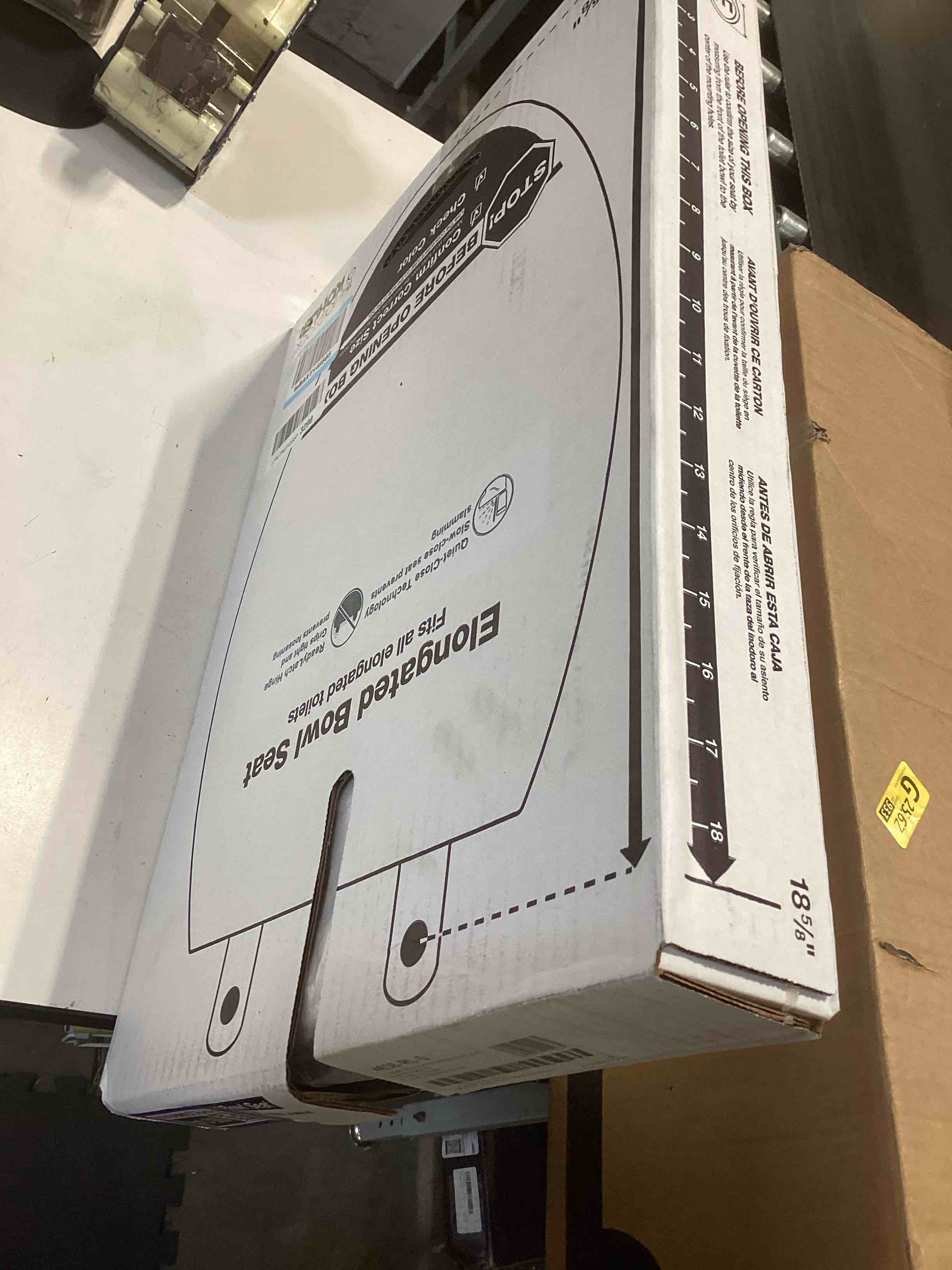 Condition photo showing Good Condition for KOHLER 4636-RL-0 Cachet ReadyLatch Elongated Toilet Seat Slow Close, Soft Close Toilet Seat Quiet Lid, Contoured Grip-Tight Bumpers Installation Hardware, Apartment Essentials, White White Elongated Ready Latch