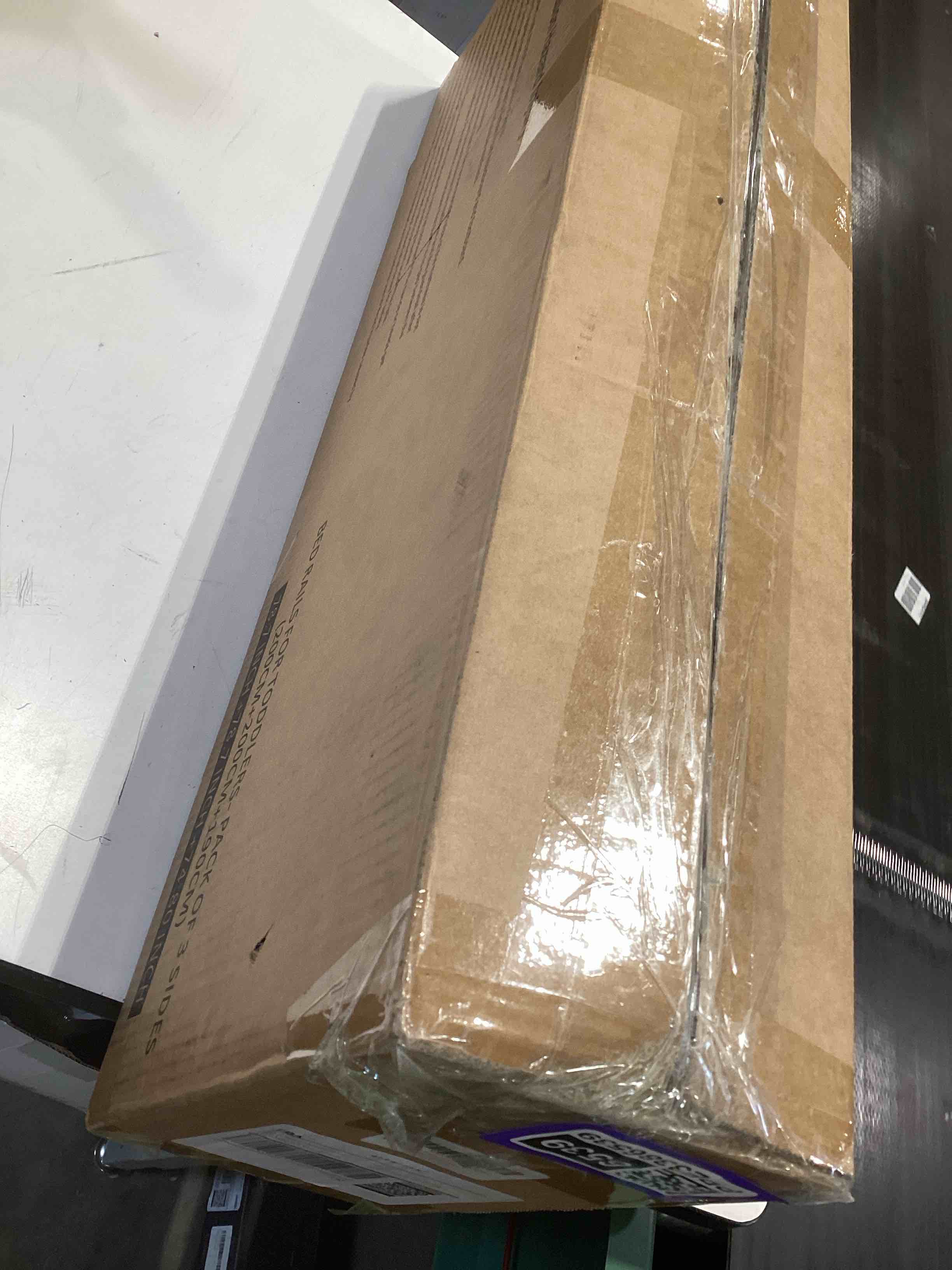 Condition photo showing Good Condition for Updated King Size Bed Rail for Toddlers: 3-Side Protection Bedrail with Headbroad for King Bed - Extral Tall Adjustable Child Safety Side Railing Guards for Infants Kids Child(78.7x78.7X 74.8”) Grey Updated King bed 78.7x78.7x 74.8"