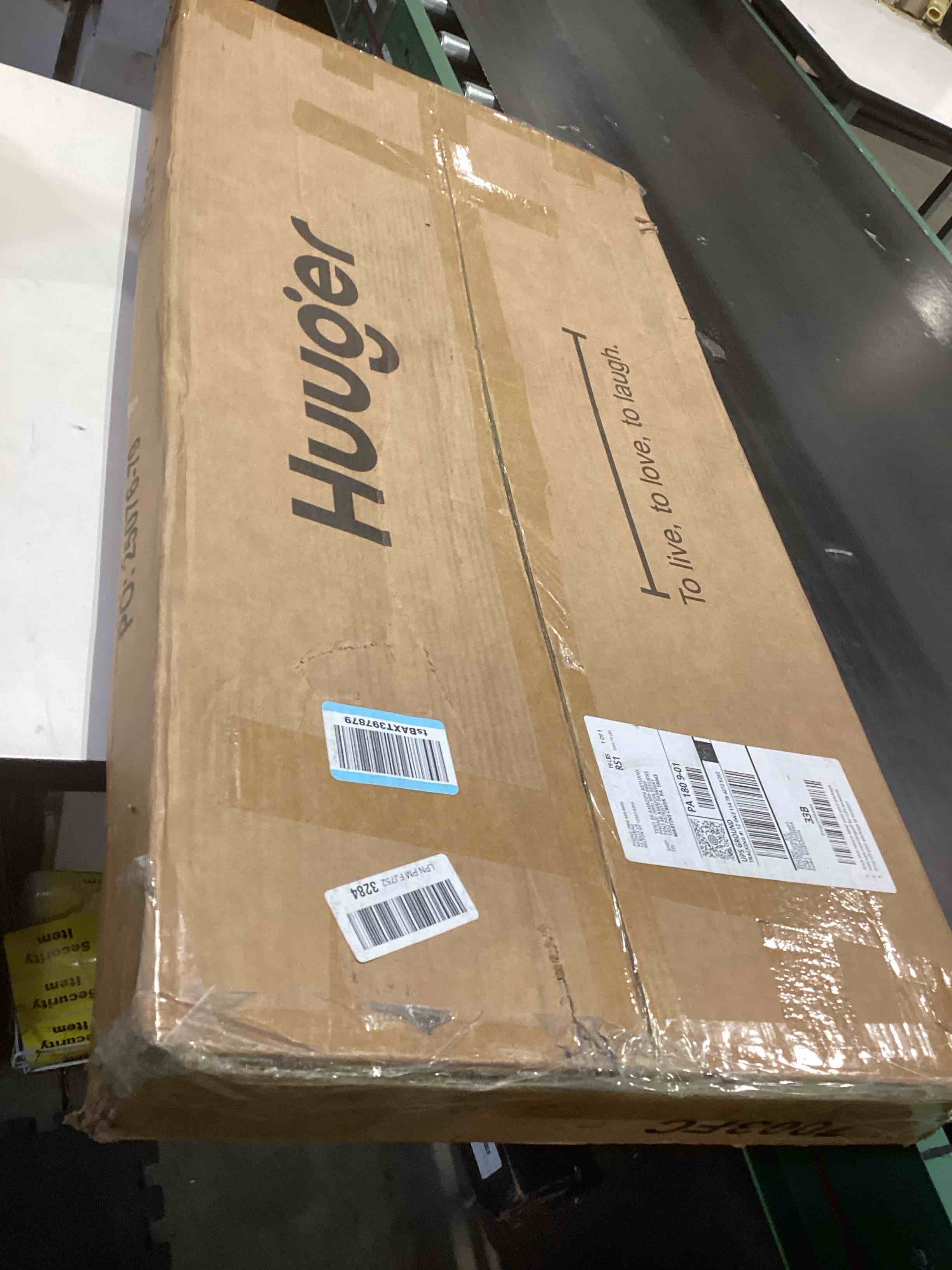 Condition photo showing As Is for Huuger L Shaped Office Desk with Power Outlets, 47 Inch Computer Desk with 3 Drawers, Shelves, for Gaming, Corner Work, Home Office, Study, Rustic Brown Rustic Brown 47inch