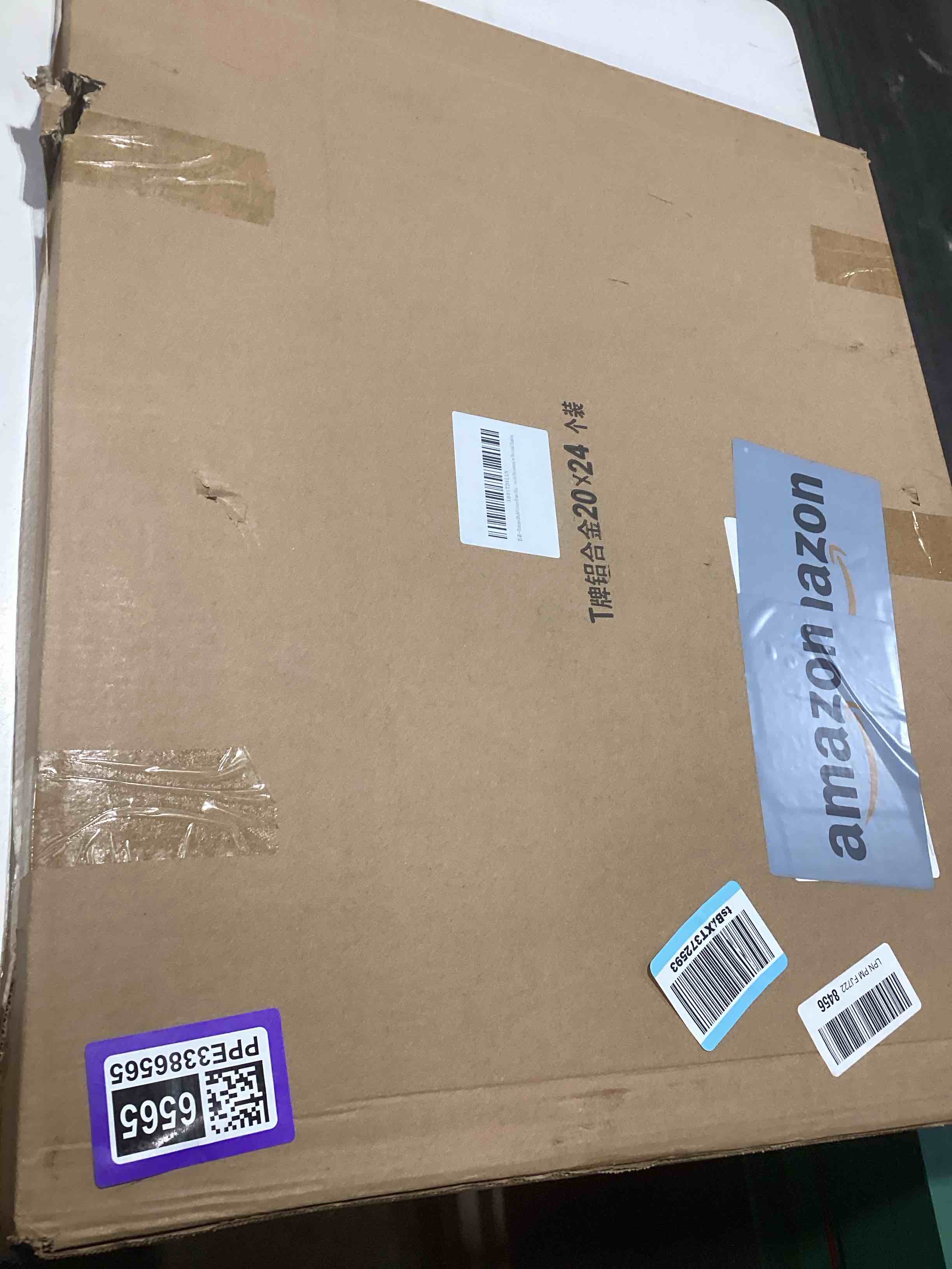 Condition photo showing As Is for 20x24 Picture Frame Black – Aluminum Wall Frame with Real Glass, 16x20 Frame with Mat or 20 x 24 Without, Large Metal Poster Frames for Horizontal or Vertical Display Black 20x24