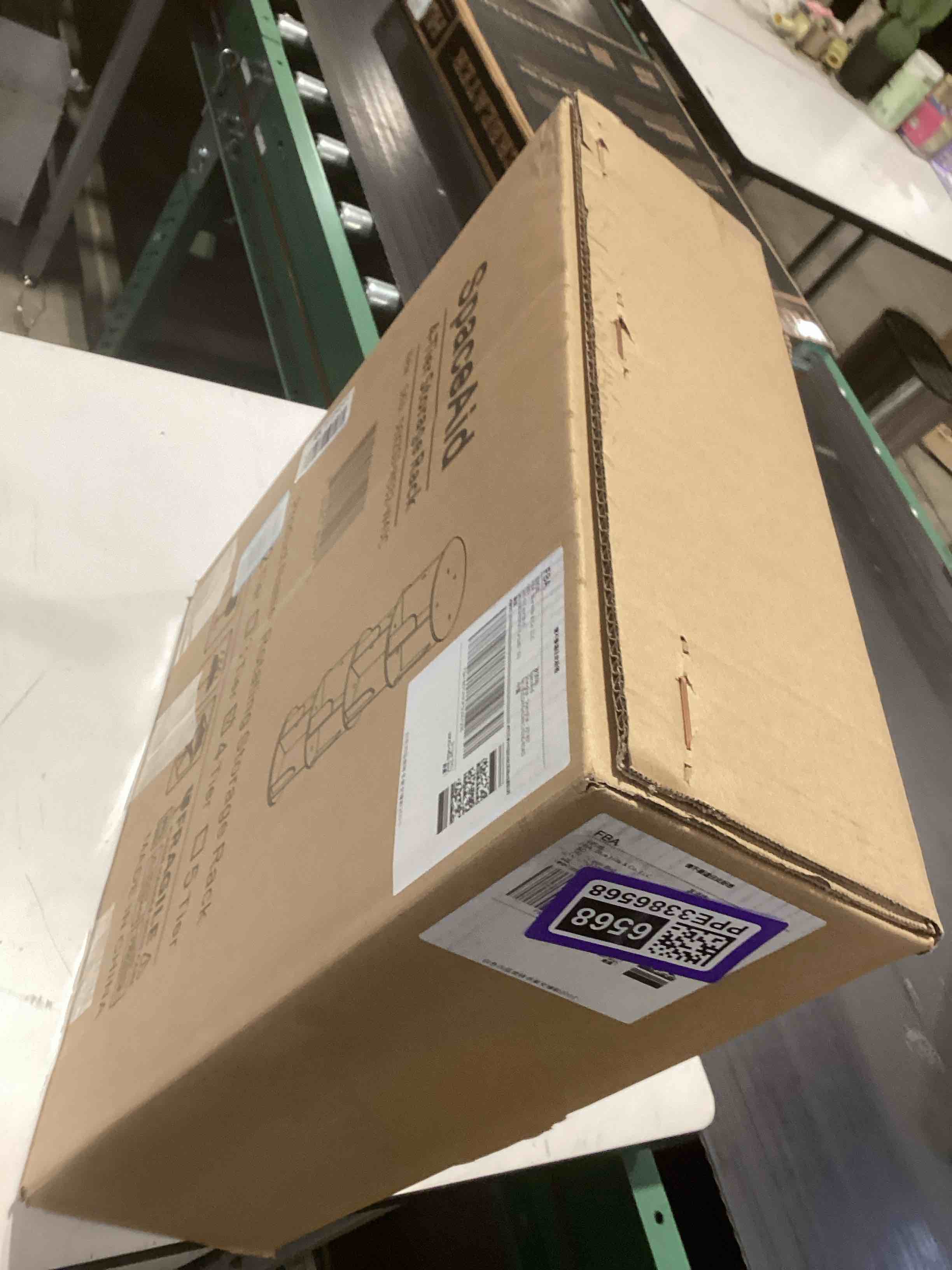 Condition photo showing Good Condition for SpaceAid Cross Style 4 Tier Rotating Bookshelf, Spinning 360 Bookcase Lazy Susan Tower, Vertical Revolving Books Shelf Storage Round Carousel Space Saving Organizer, White