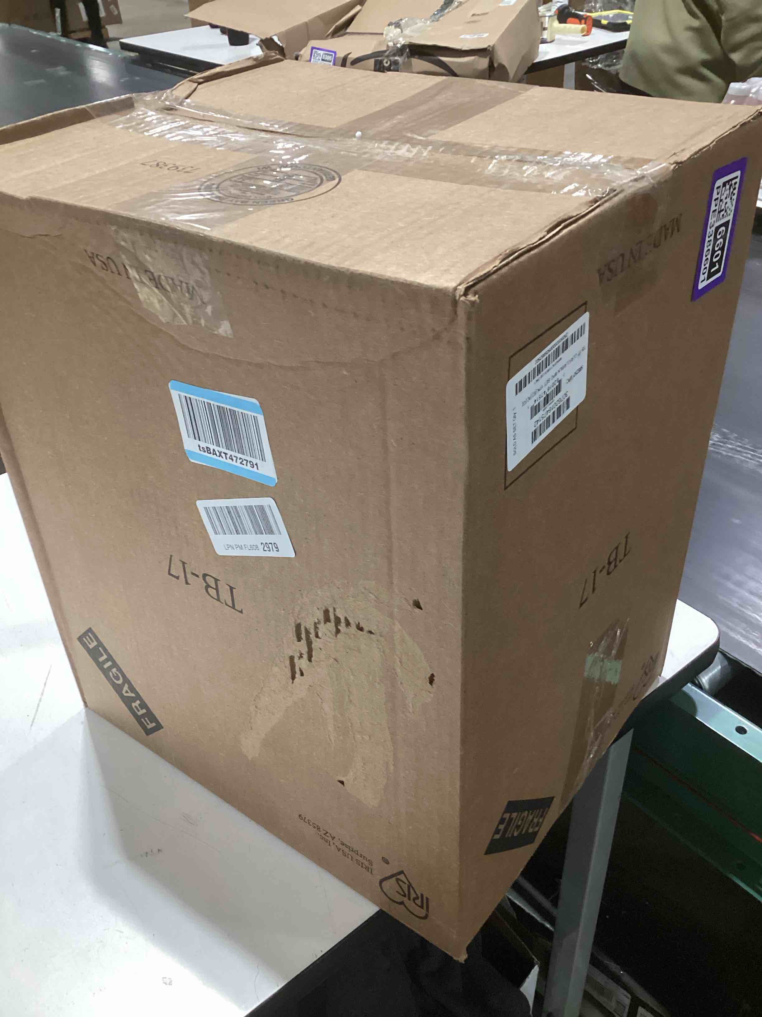 Condition photo showing As Is for IRIS USA 19 QT Plastic Storage Box with Lid and Latches - 6 Pack - BPA-Free, See-Through Organizing Solution, Durable Nestable Stackable Containers, Secure Pull Handle - Clear Clear 19 Qt 6 Pack