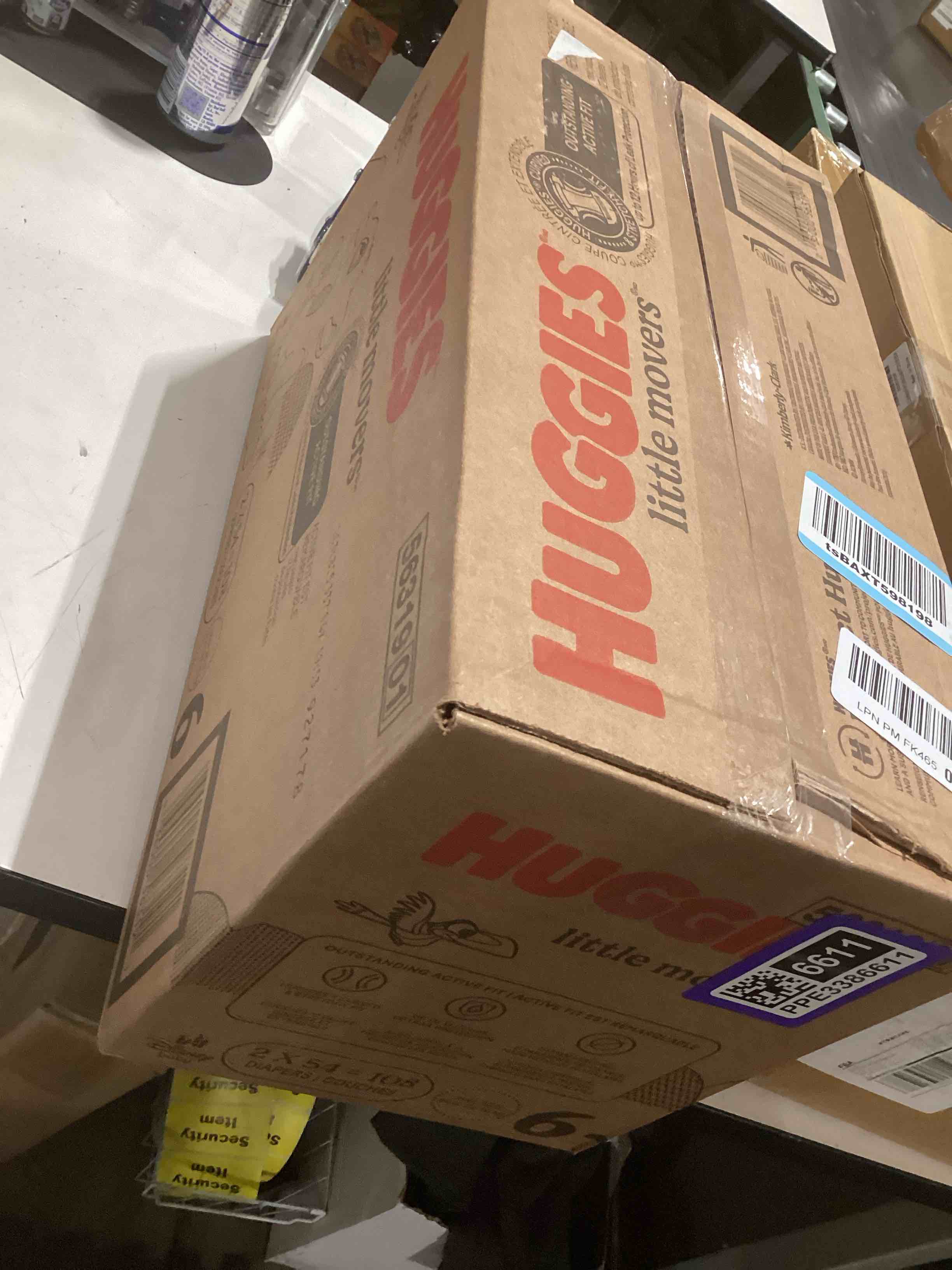 Condition photo showing New/Like New for Huggies Size 6 Diapers, Little Movers Baby Diapers, Size 6 (35+ lbs), 108 Count (2 Packs of 54), Packaging May Vary