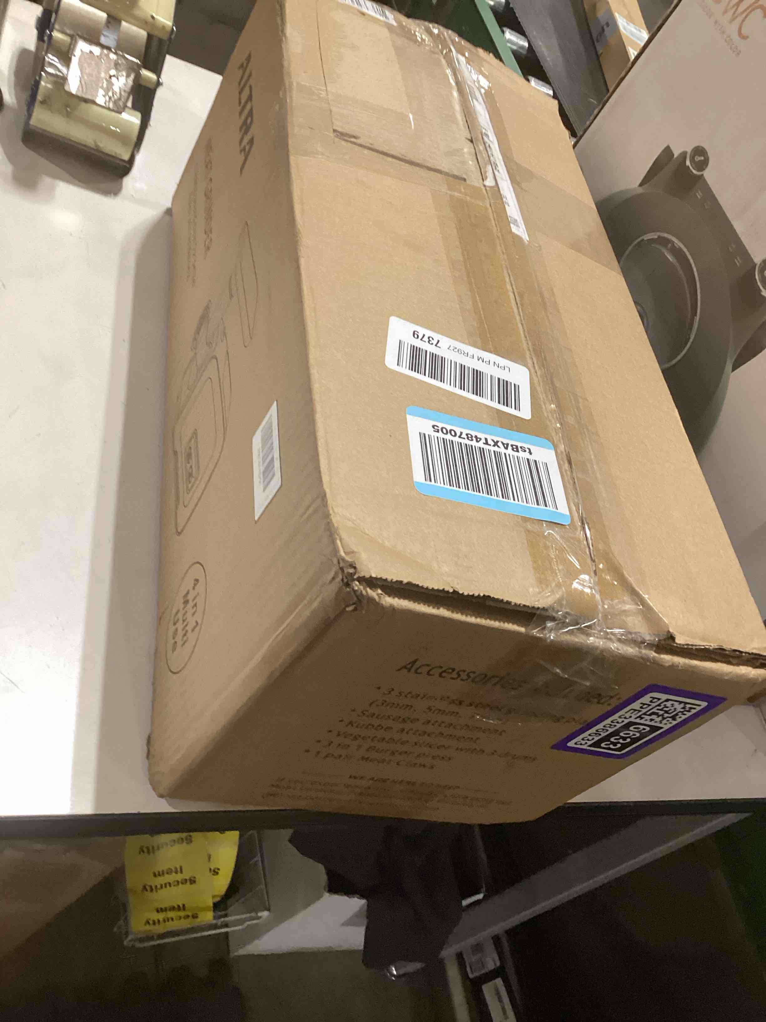 Condition photo showing As Is for Meat Grinder, Sausage Stuffer, [2800W Max] Electric Meat Mincer with Stainless Steel Blades & 3 Grinding Plates,Sausage Maker & Kubbe Kit for Home Kitchen & Commercial Using MG090-M