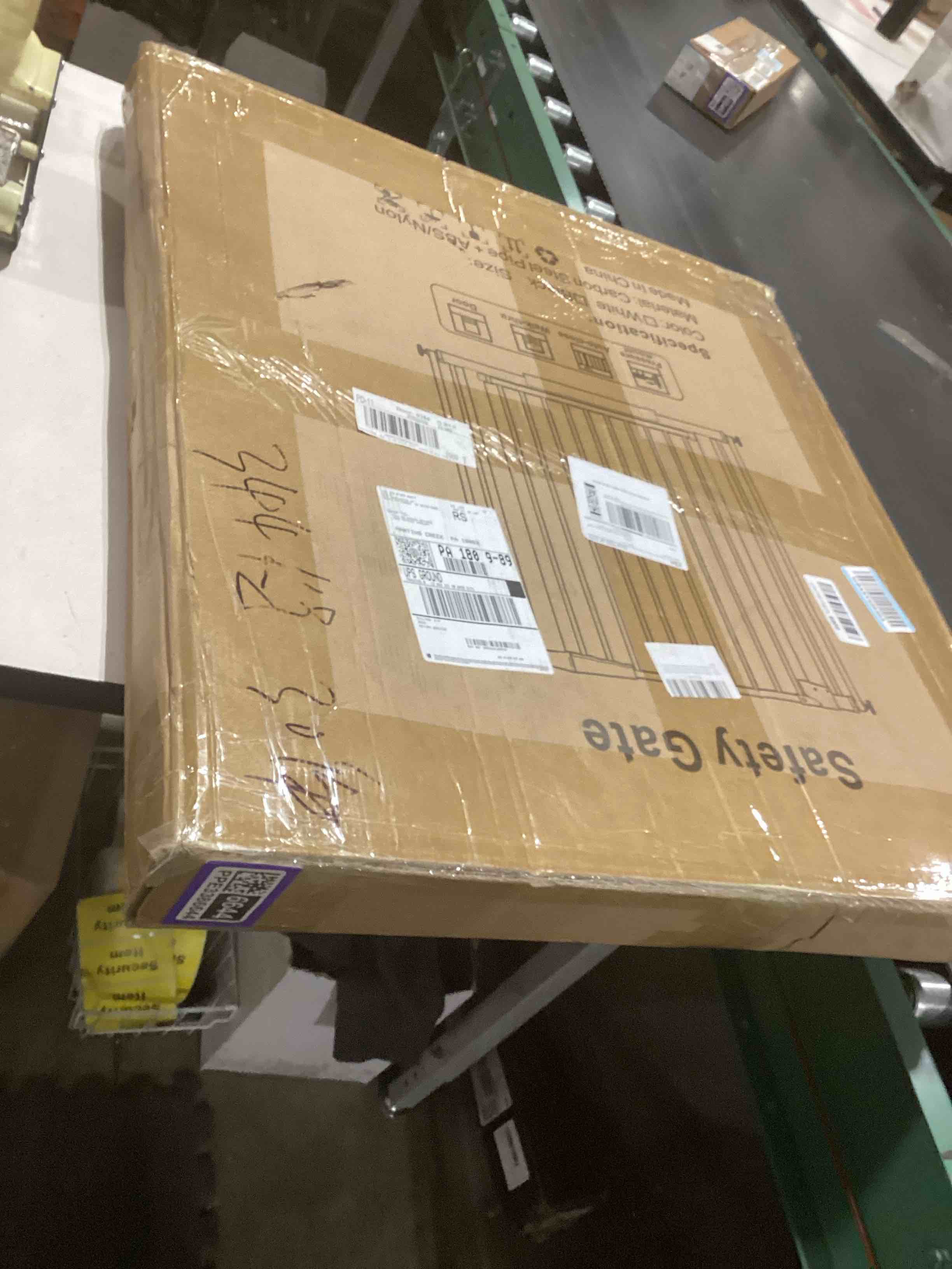 Condition photo showing Good Condition for DEARBB Extra Wide Baby Gate Ultra Narrow Spacing 30.11-77.36" Pressure Mounted Double Lock Swing Auto Close Walk Through Metal Safety Pet Gate for Stairs and House Doorway Kitchen White 61.61"-69.48"