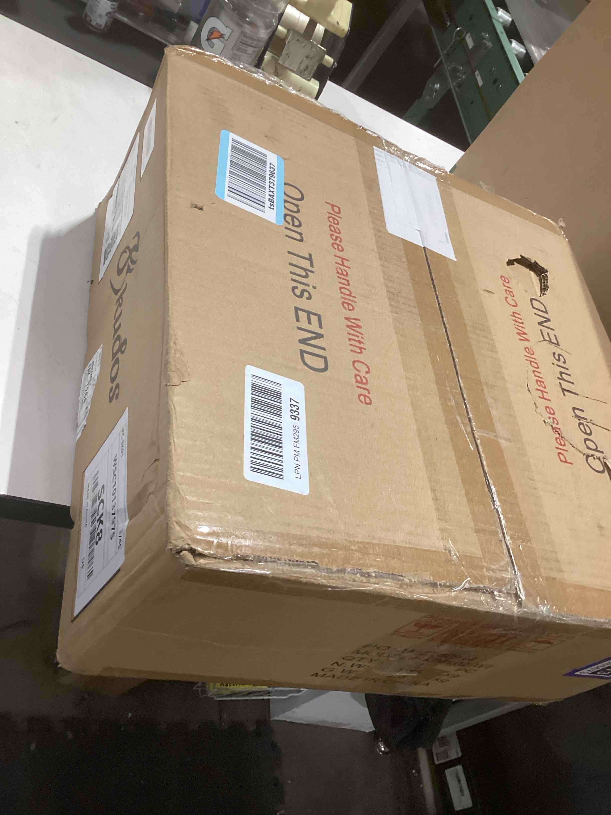 Condition photo showing As Is for kudos LED Pendant Light Fixtures, Modern White and Gold Pendant Lights, 15 Inch Large Hanging Light Fixtures for Kitchen Island, Dining Room, Living Room, Bedroom, 5CCT Adjustable, KDPL02-WT White 1-Light