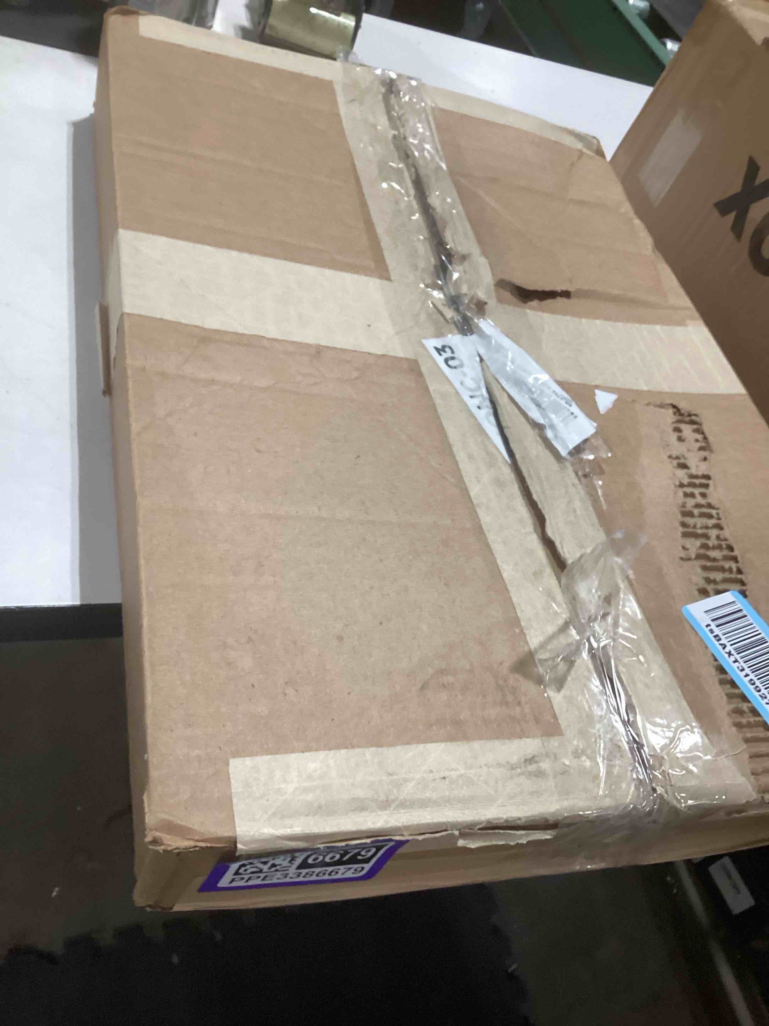 Condition photo showing As Is for Lap Desk - Up to 17” Laptop Tray with Wrist Rest, Portable Handle, Fixed Mouse Pad, Tablet & Phone Slots, Laptop Lap Desk with Cushion (Dark Brown)