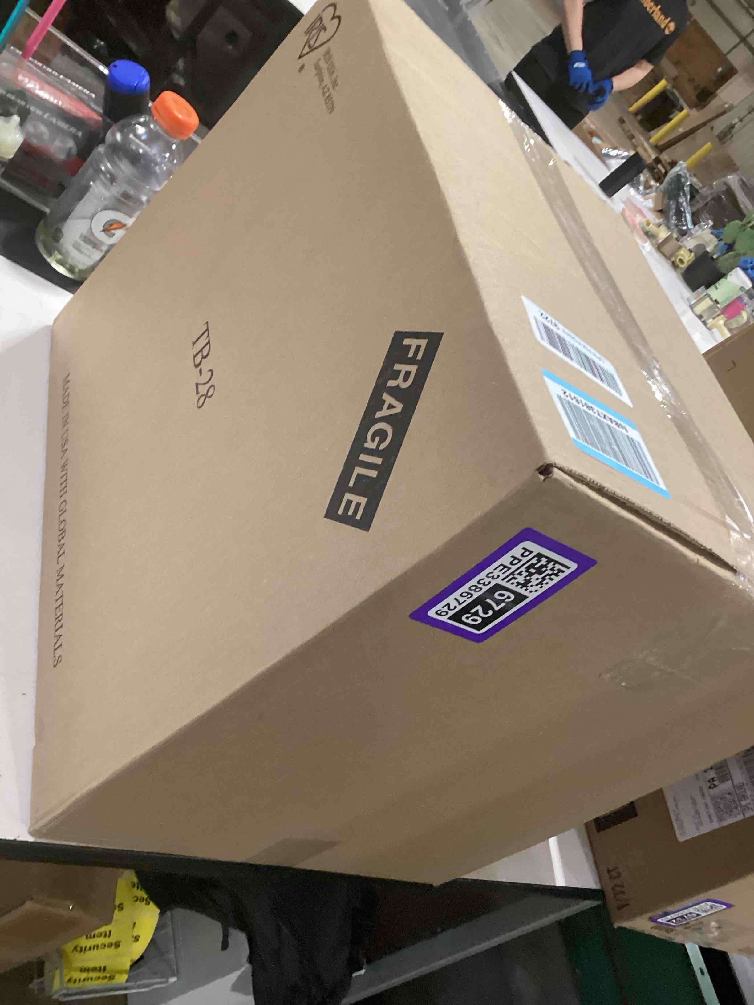 Condition photo showing As Is for IRIS USA 32 Qt Stackable Plastic Storage Bins with Lids, 4 Pack - BPA-Free, Made in USA - See-Through Organizing Solution, Latches, Durable Nestable Containers, Secure Pull Handle - Clear Clear 32 Qt 4 Pack