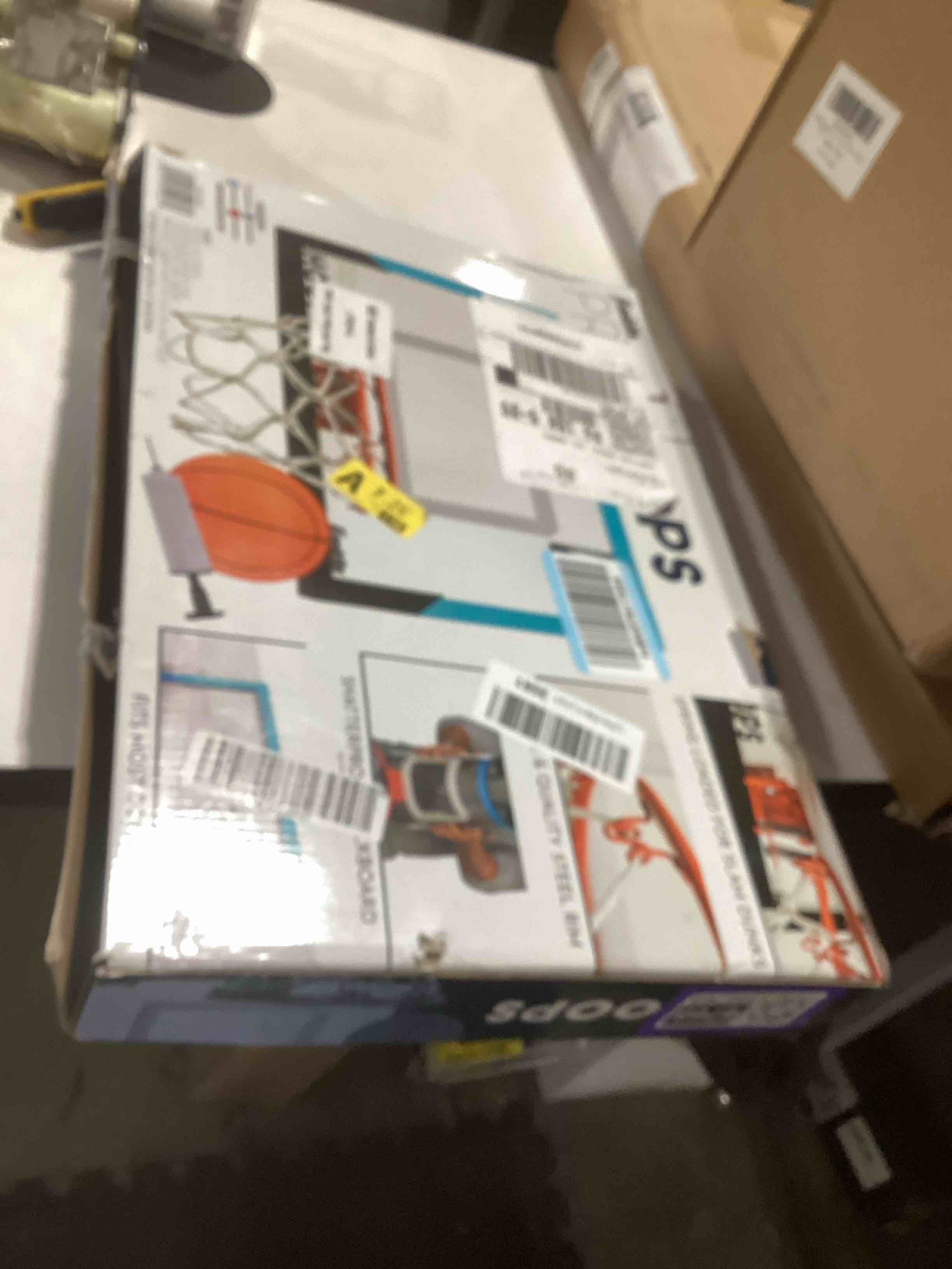 Condition photo showing As Is for Franklin Sports Mini Basketball Hoops-Indoor Over The Door Mini Hoop+Basketball Sets-Perfect Accessory for Bedroom+Office 17.75" x 12" Blue - 17.75" x 12"