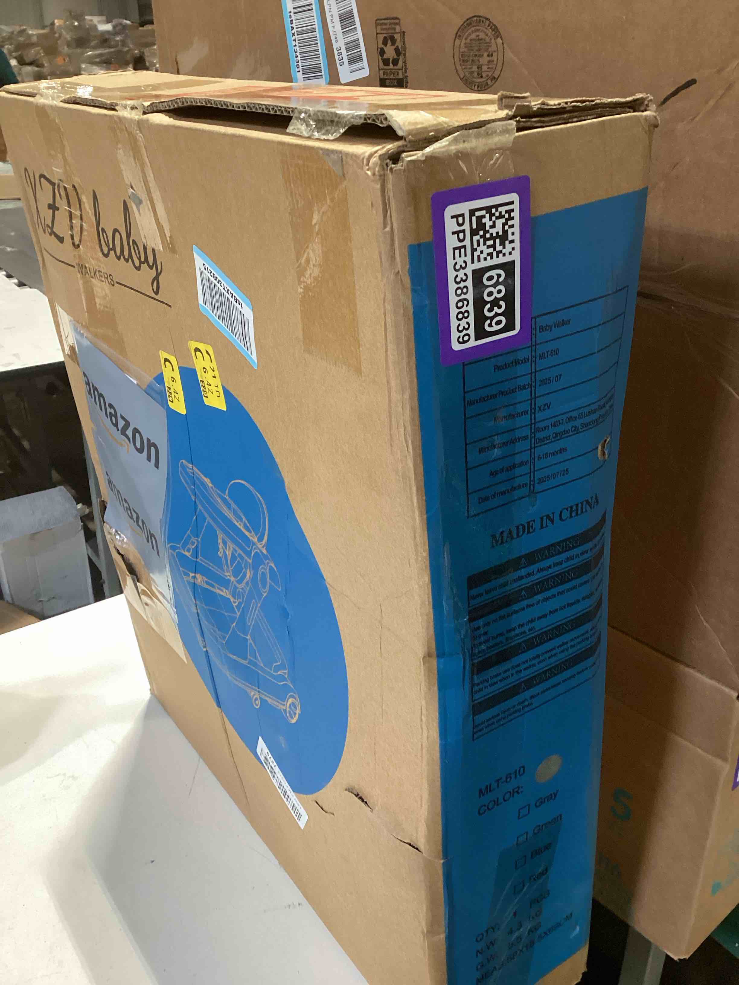 Condition photo showing Good Condition for Baby Walker with Wheels 4 in 1 Foldable Activity Center with Mute Wheels Adjustable Heights Anti-Fall Activity Center for Boys Girls Safe Infant Toddler Walker with Footrest for 6-24 Months Grey