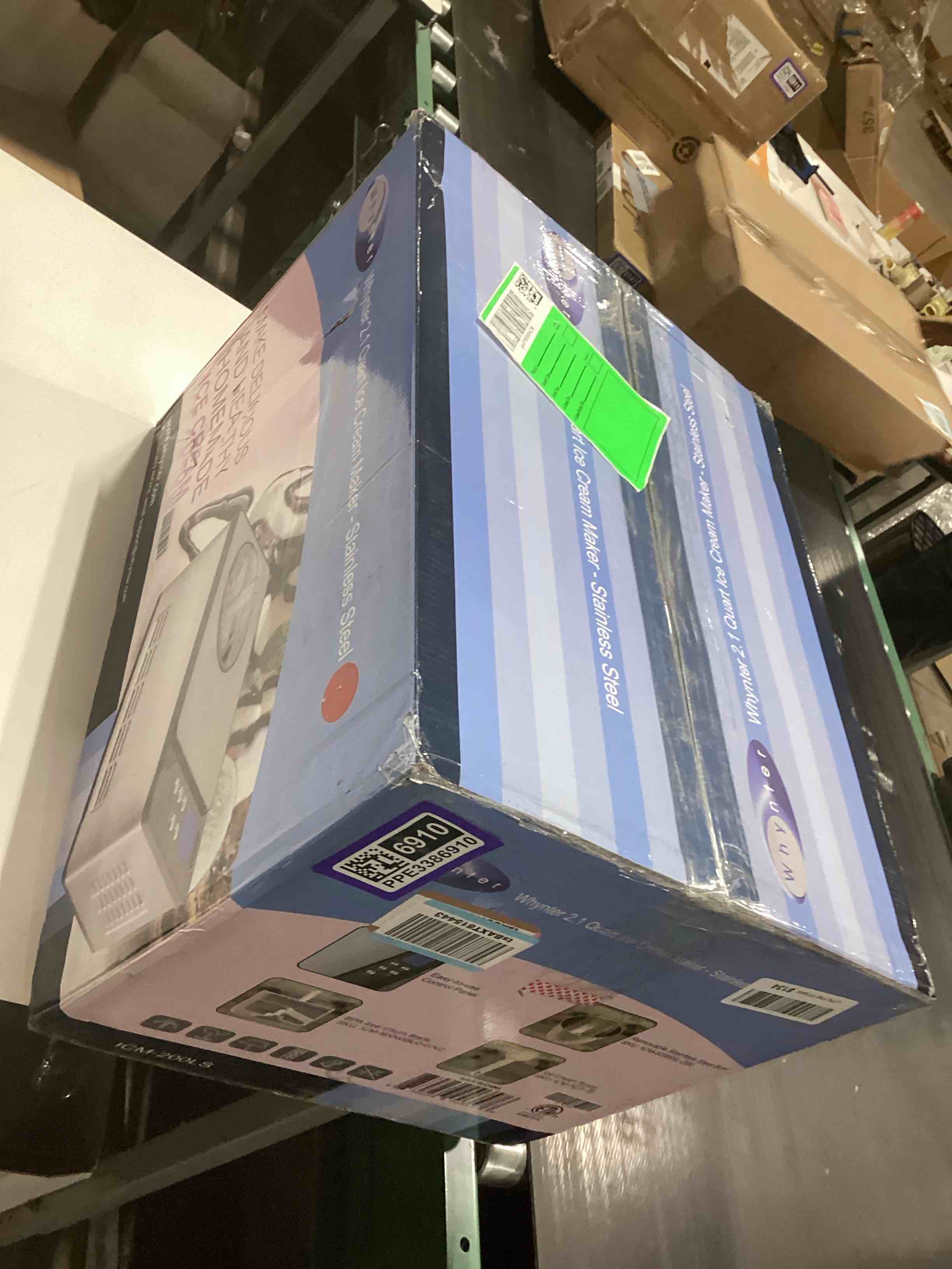 Condition photo showing As Is for Whynter Ice Cream Maker Machine Automatic 2.1 Qt. with Built-In Compressor, LCD Digital Display & Timer, No Pre-Freezing, ICM-200LS, Stainless Steel 2.1 Quart Stainless Steel