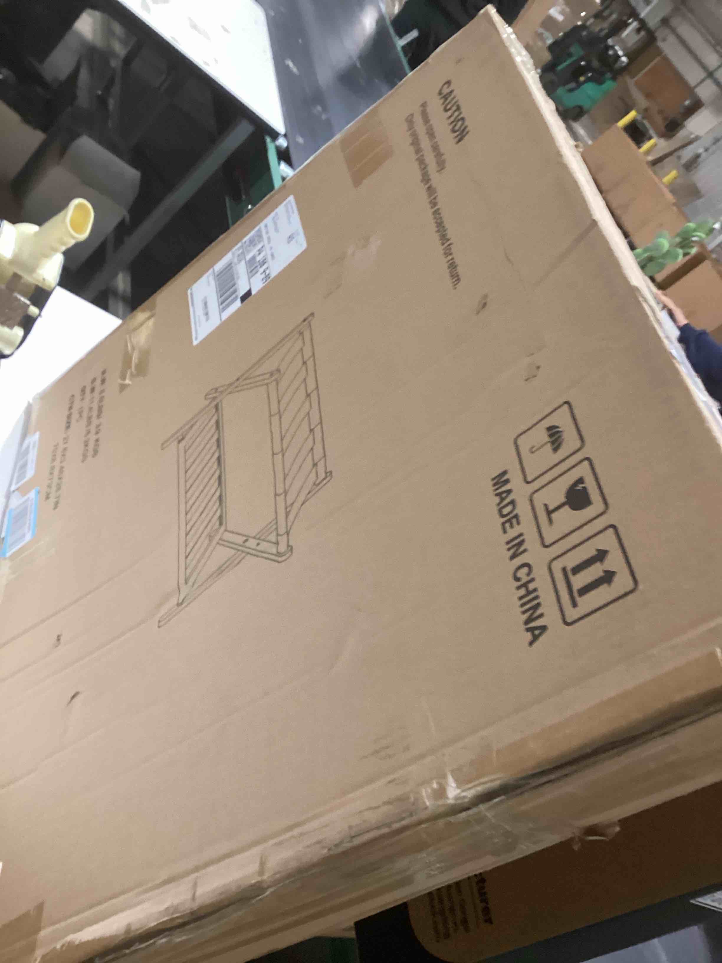 Condition photo showing Good Condition for Fully Assembled Bamboo Luggage Racks, Foldable Suitcase Stand with 5 Nylon Straps, Luggage Stand with Shoe Shelf Ideal for Guest Room, Bedroom, Hotel, Honey Oak Honey Oak-1pack