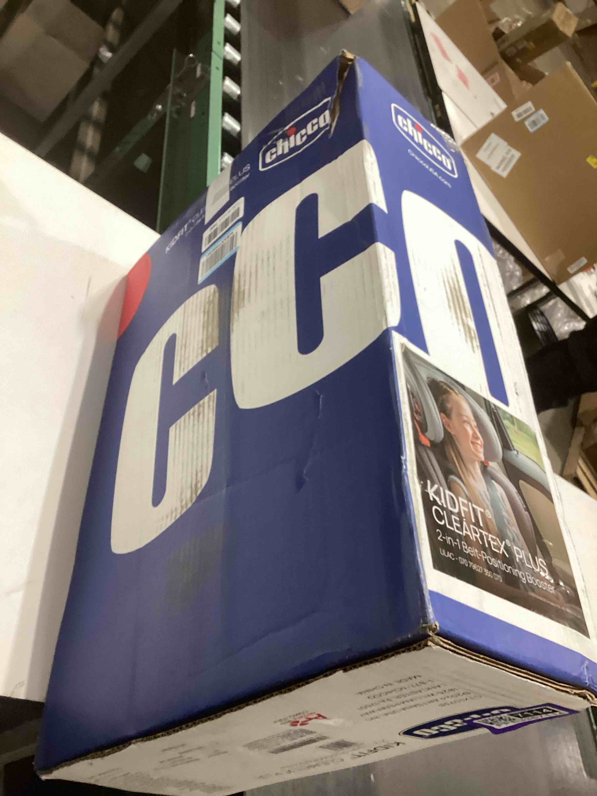 Condition photo showing Good Condition for Chicco KidFit ClearTex Plus 2-in-1 Belt-Positioning Booster Car Seat, Backless and High Back Booster Seat, for Children Aged 4 Years and up and 40-100 lbs. | Lilac/Purple KidFit ClearTex Plus Lilac