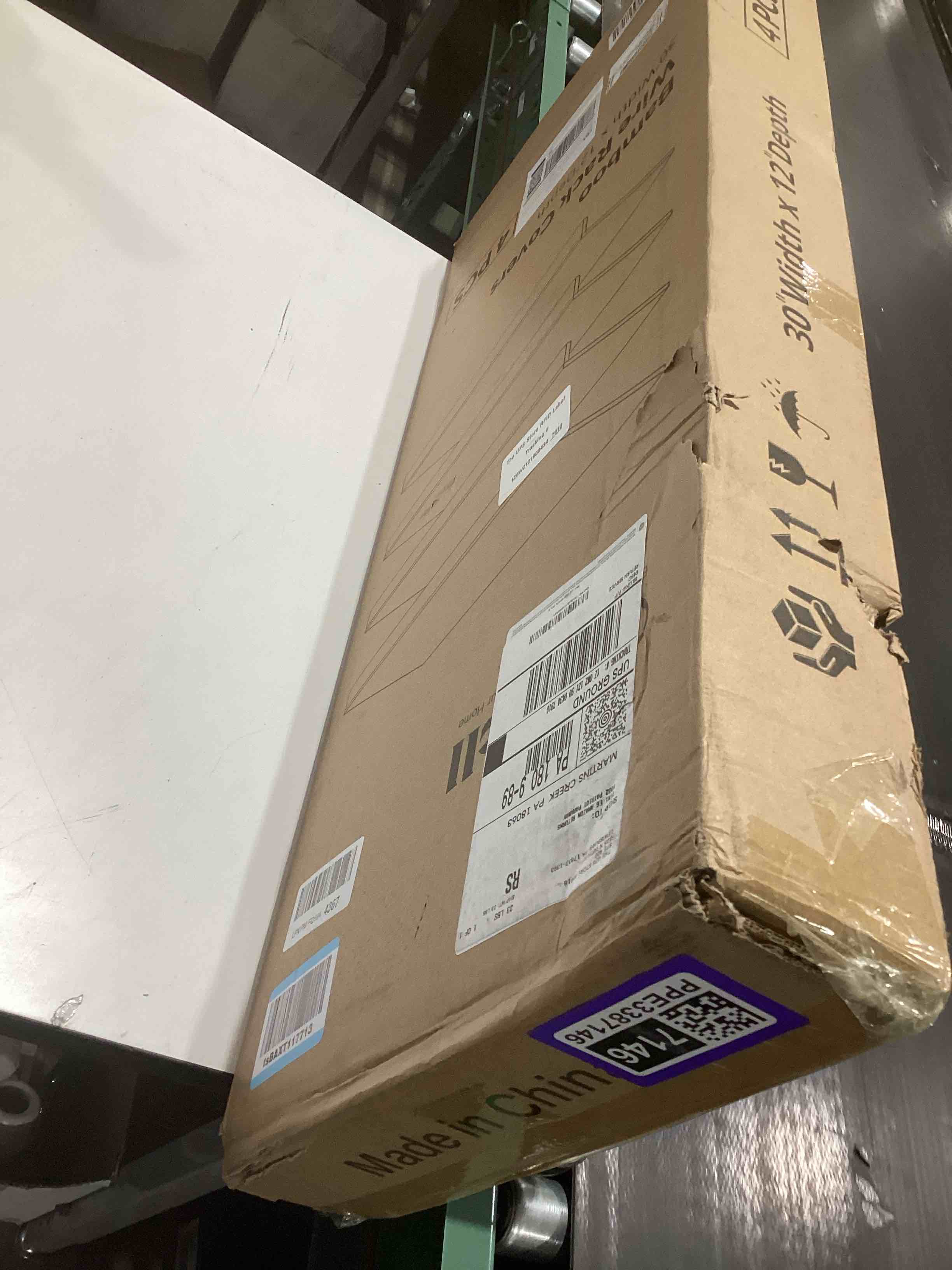 Condition photo showing As Is for Wire Shelf Covers, Bamboo Wire Rack Covers for Pantry, Closet (4pcs, 30" W x 12" D) 30"W x 12"D 4